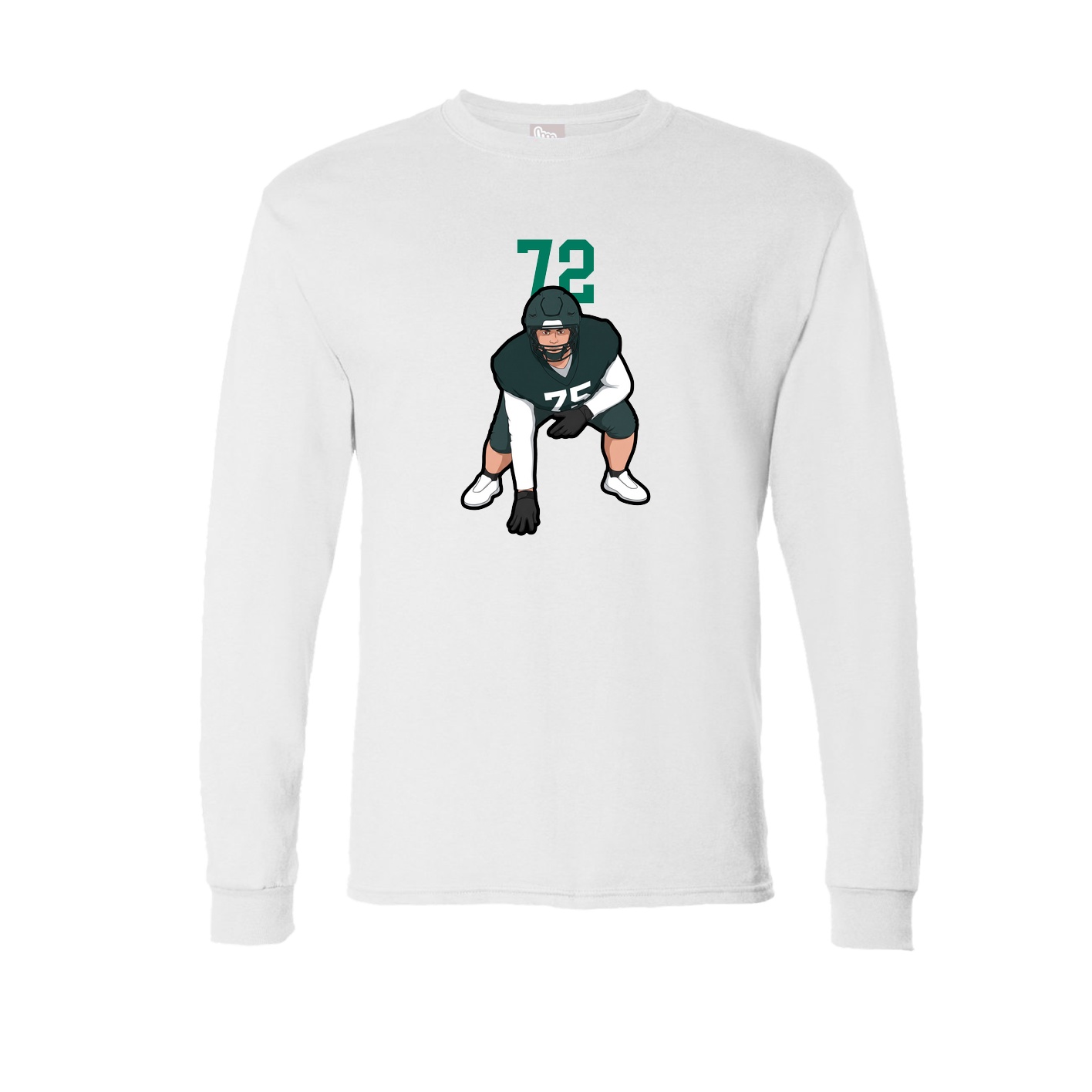 Long Sleeve Tee — Number Top in White