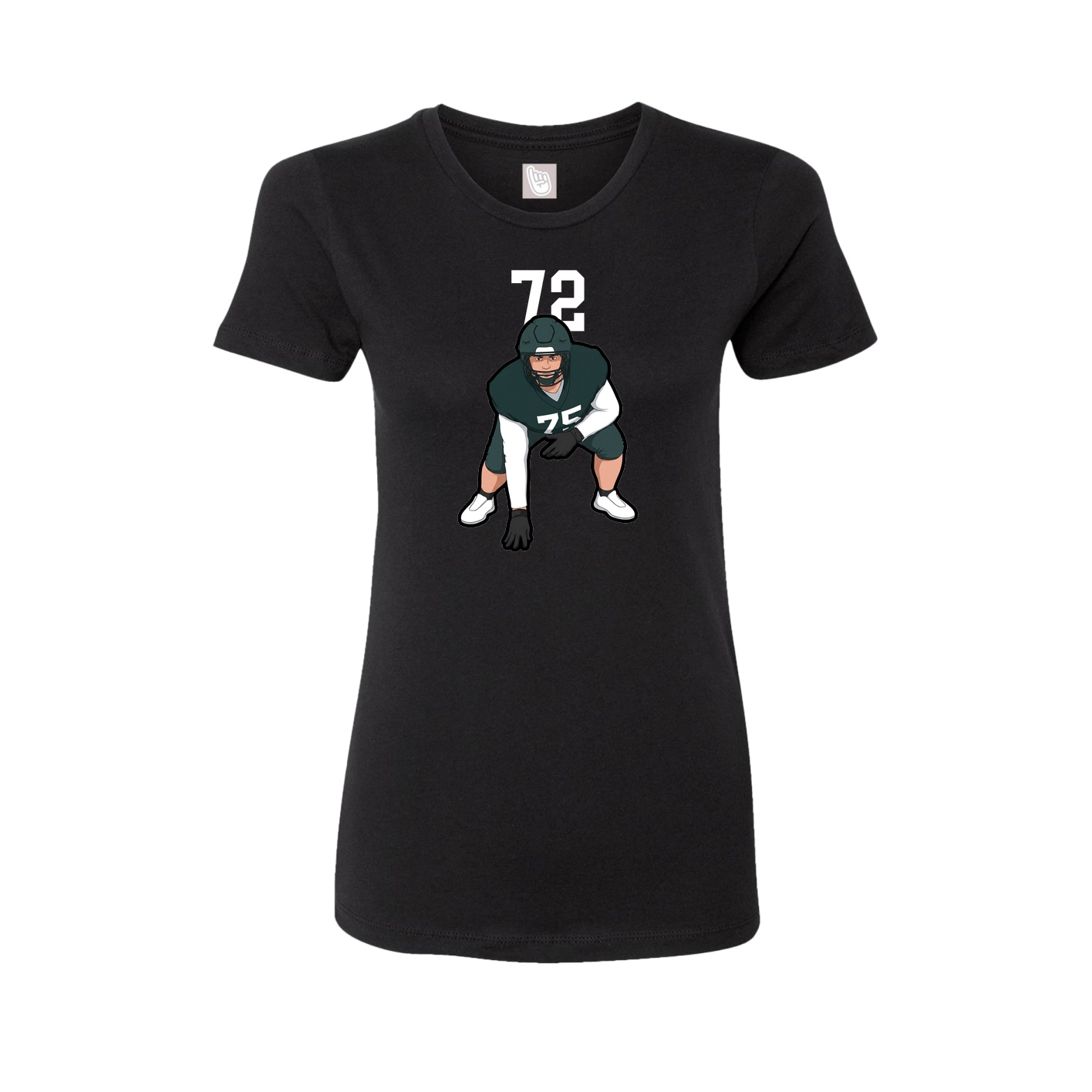 Fitted Women's Tee — Number Top in Black