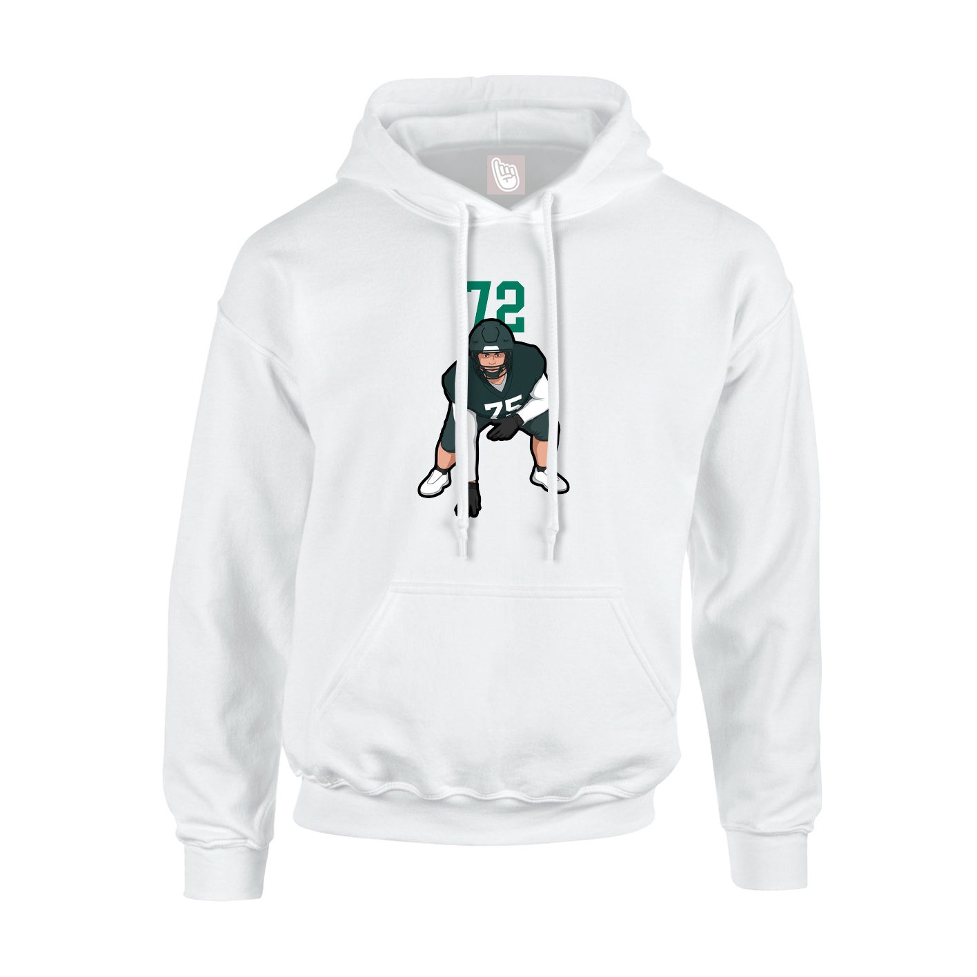 Youth Hoodie — Number Top in White