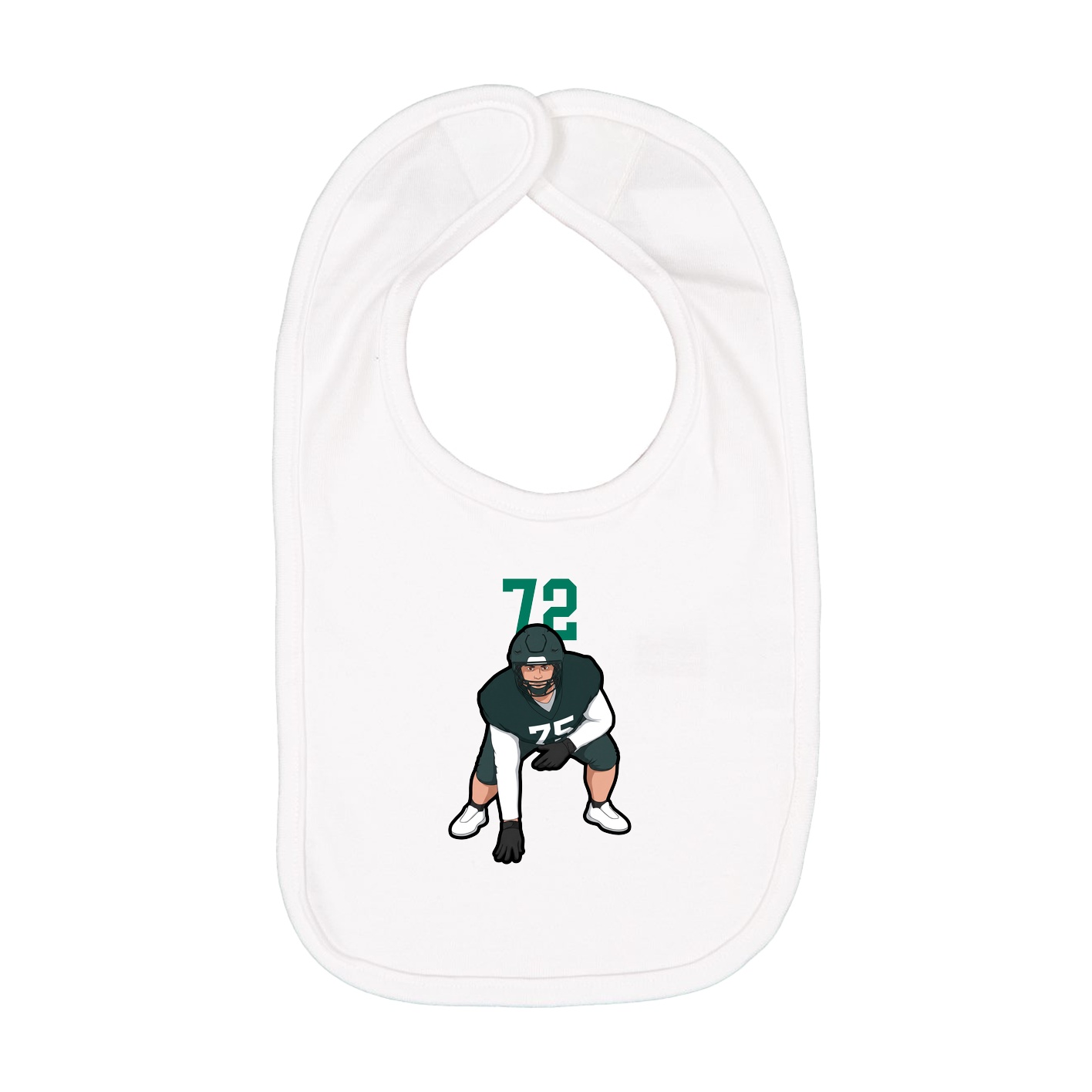 Infant Bib — Number Top in White