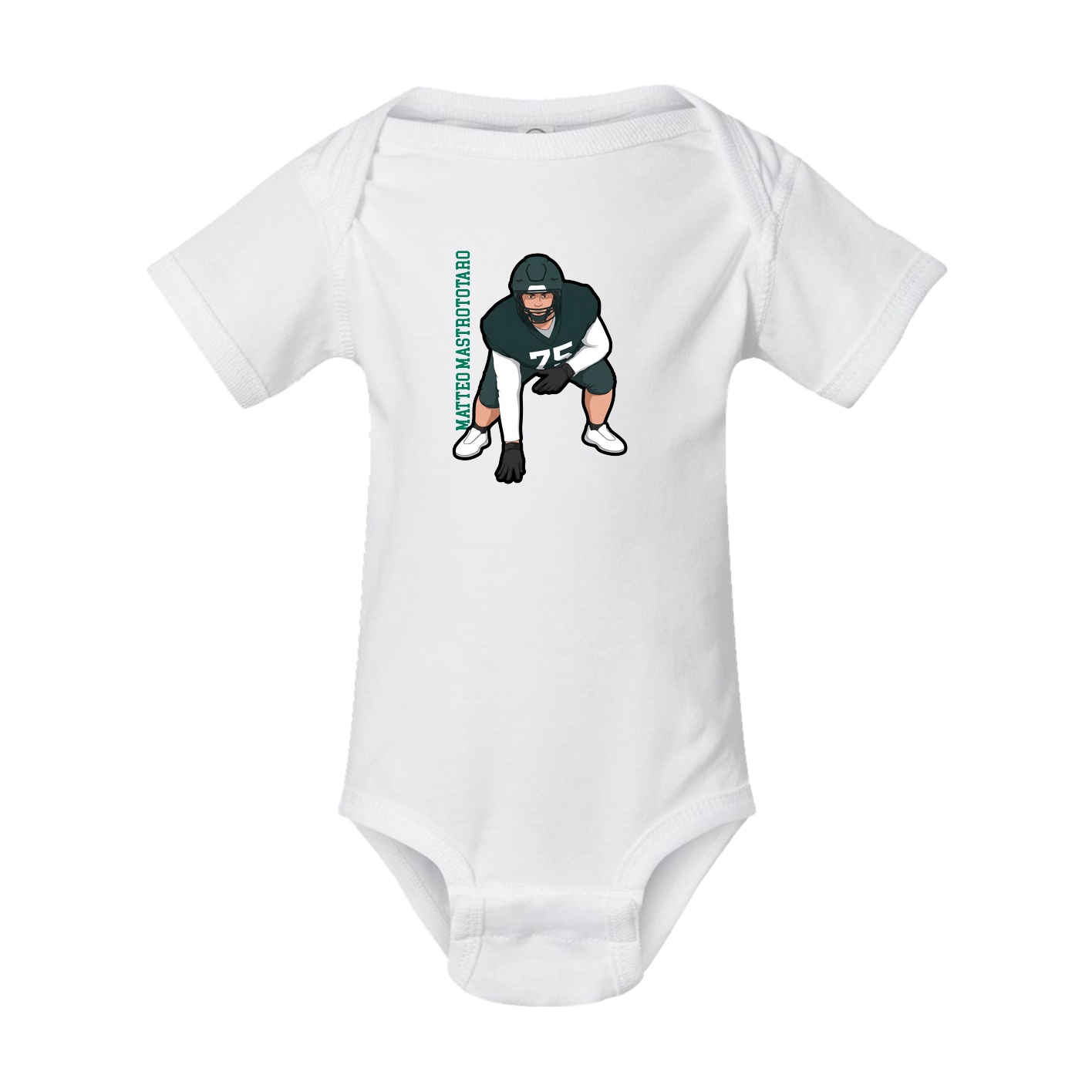 Baby Onesie — Name Vertical in White