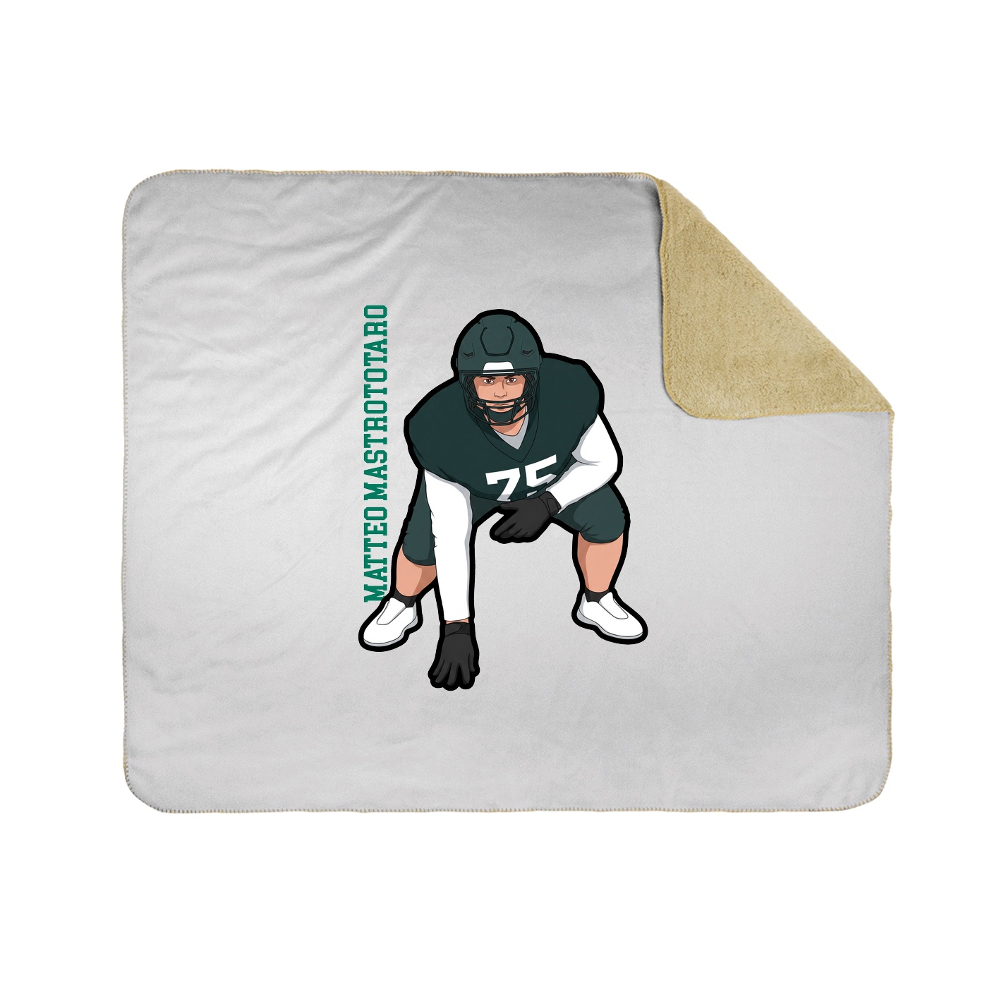 Throw Blanket — Name Vertical in White
