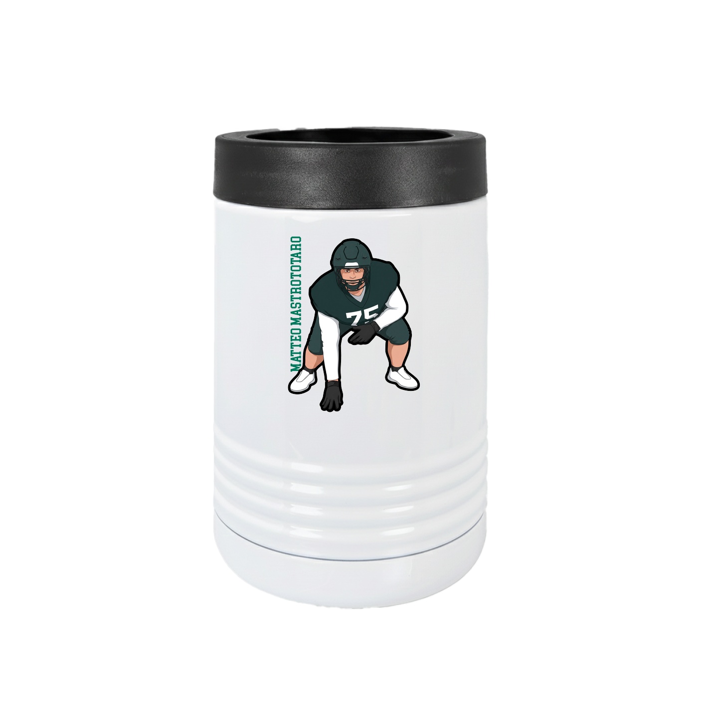 Beverage Holder — Name Vertical in White