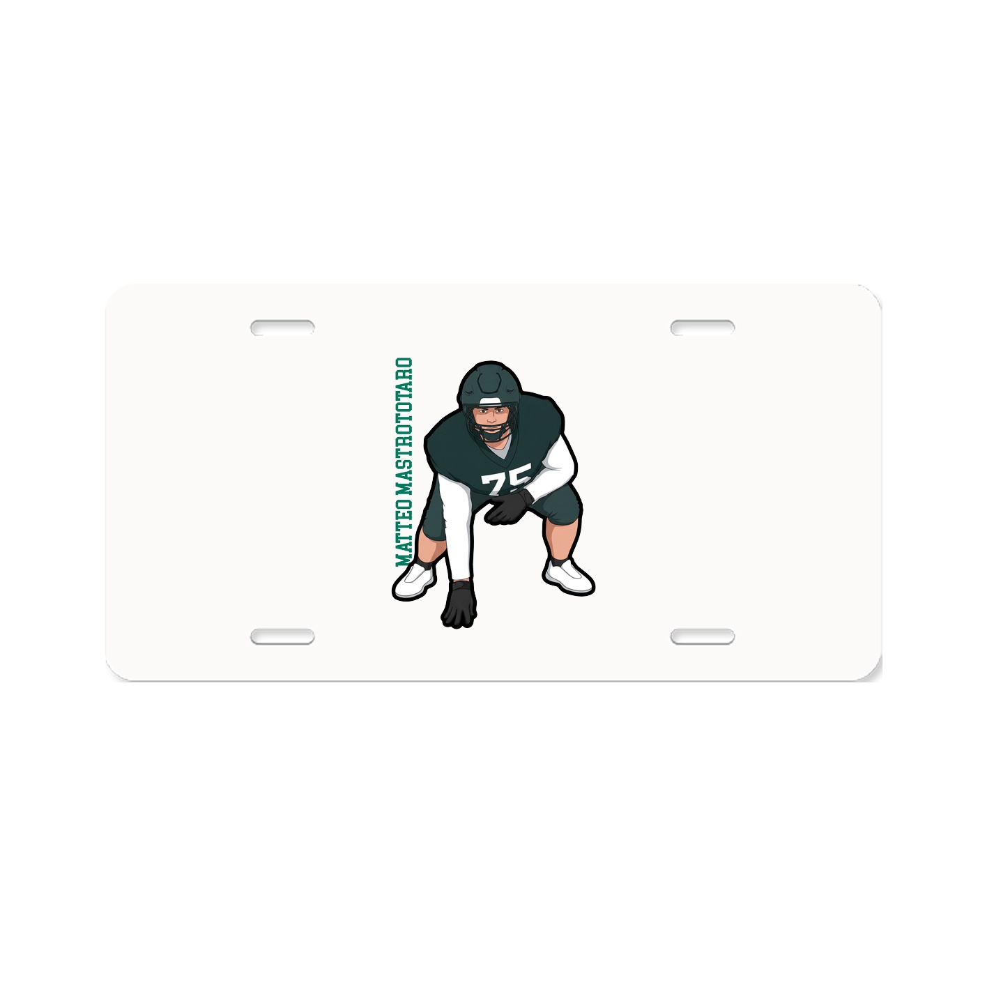 License Plate — Name Vertical in Classic