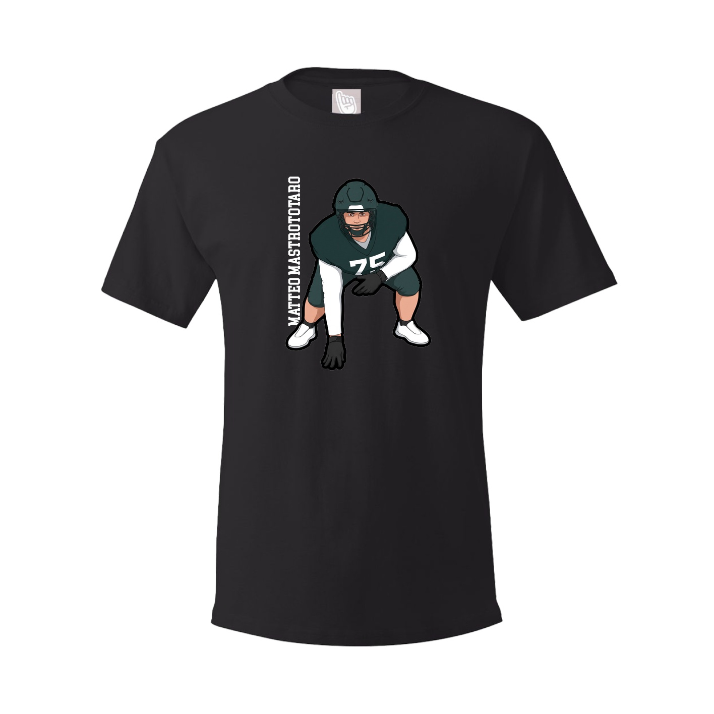 Youth Tee — Name Vertical in Black