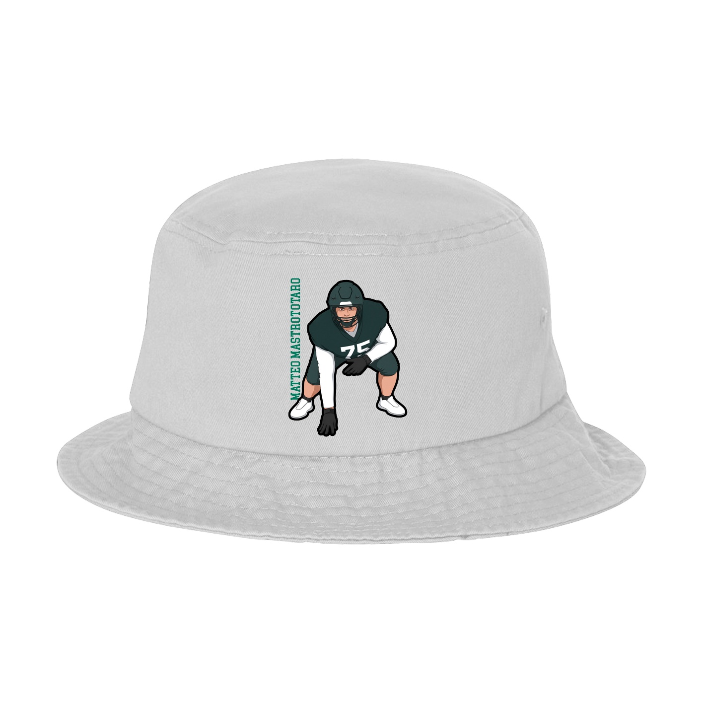 Bucket Cap — Name Vertical in White