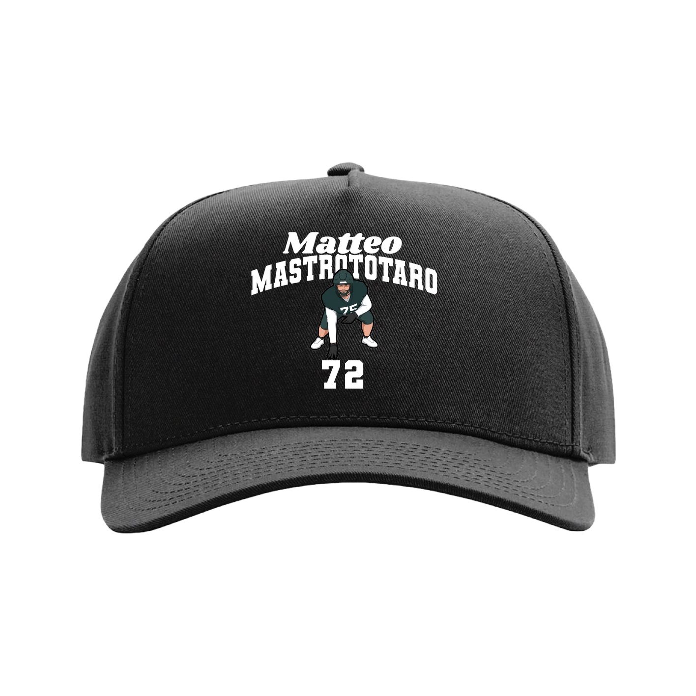 Full Fabric Five-Panel Champ Cap — Signature Arch in Black