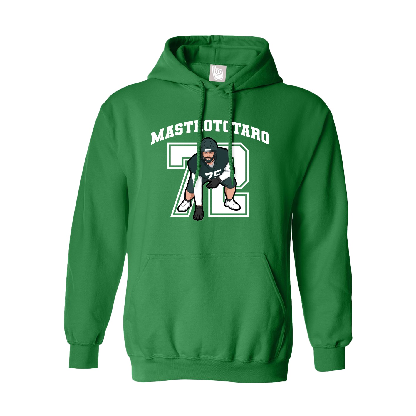 Youth Hoodie — Number in Green