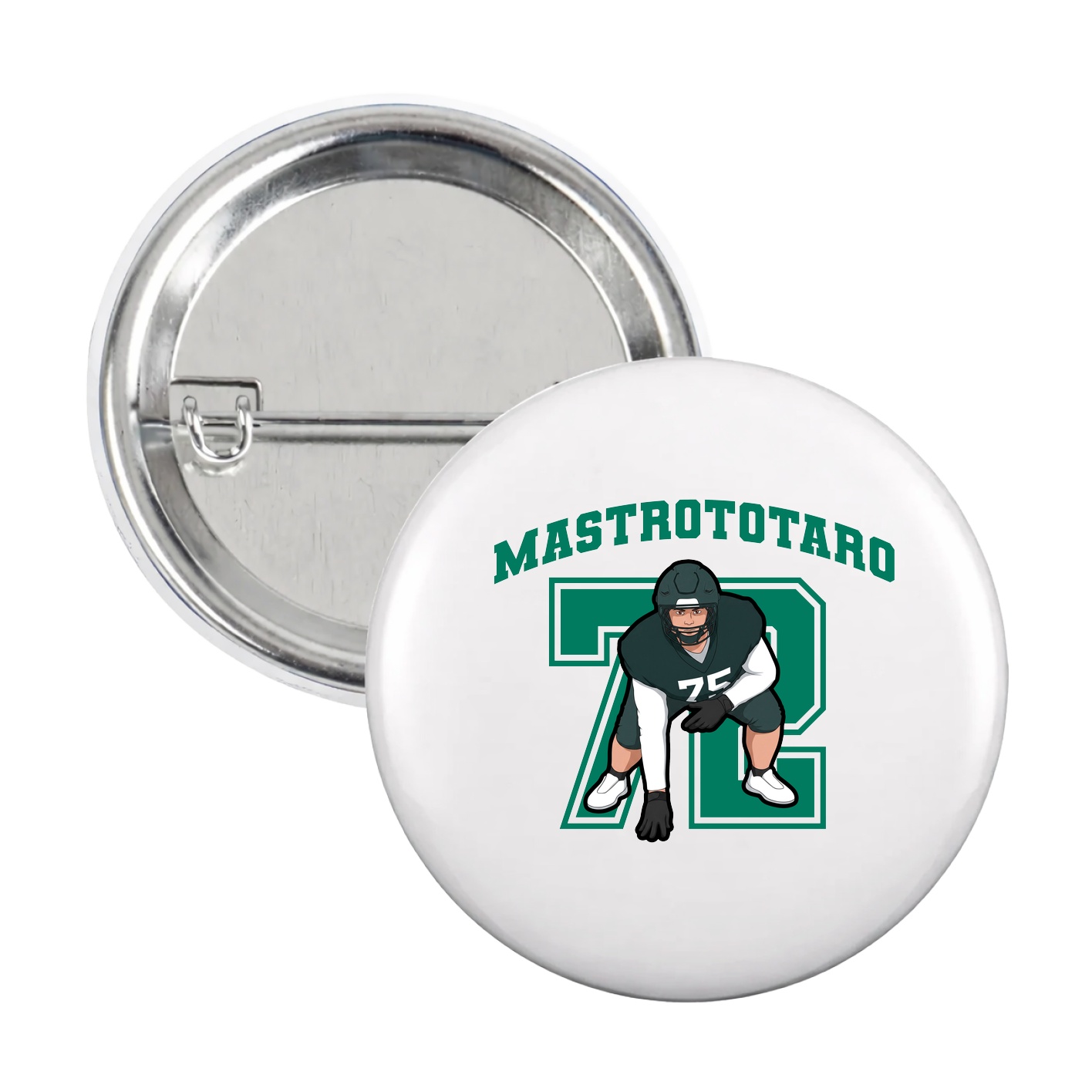 Game Day Button — Number in White