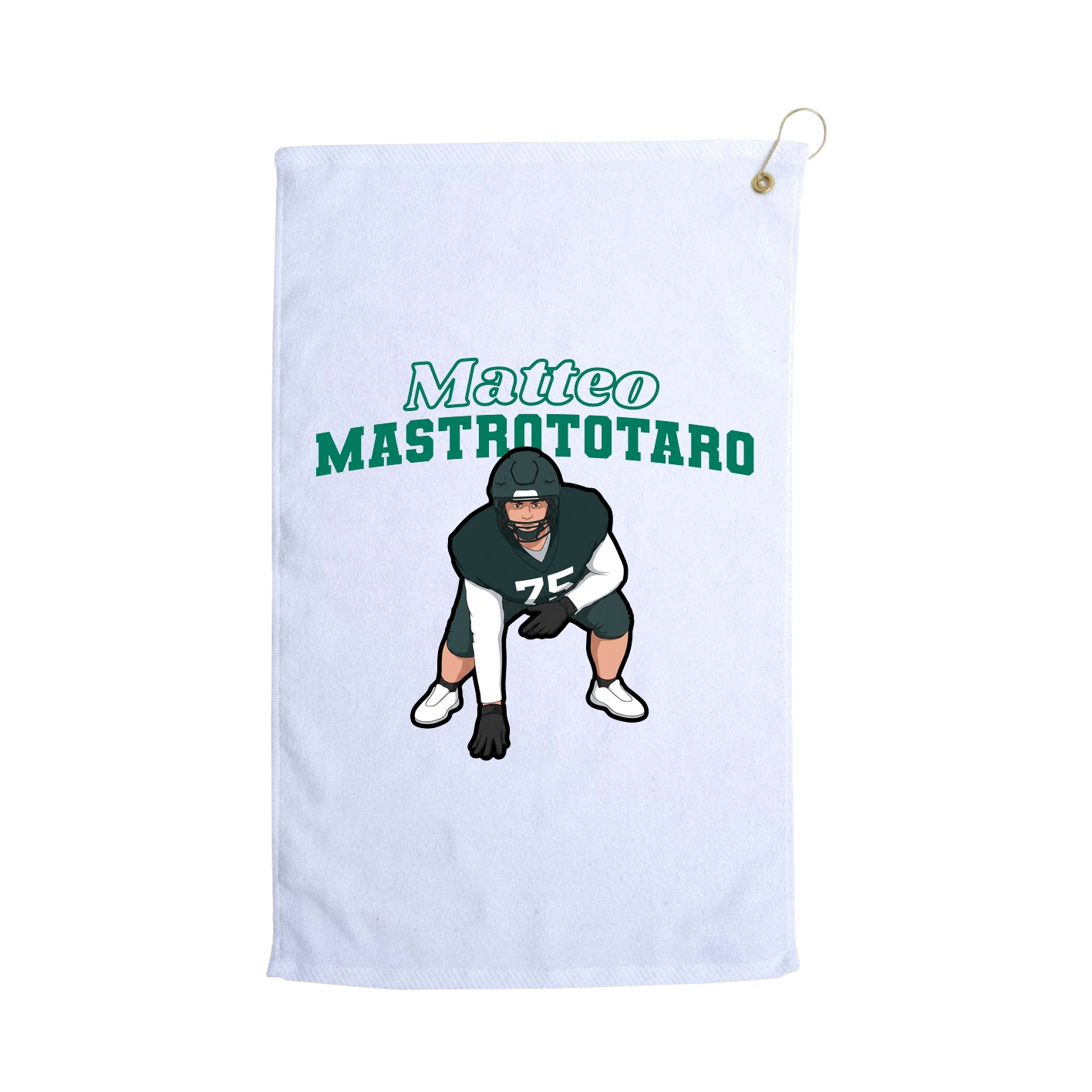 Golf Towel — Name Arch in White