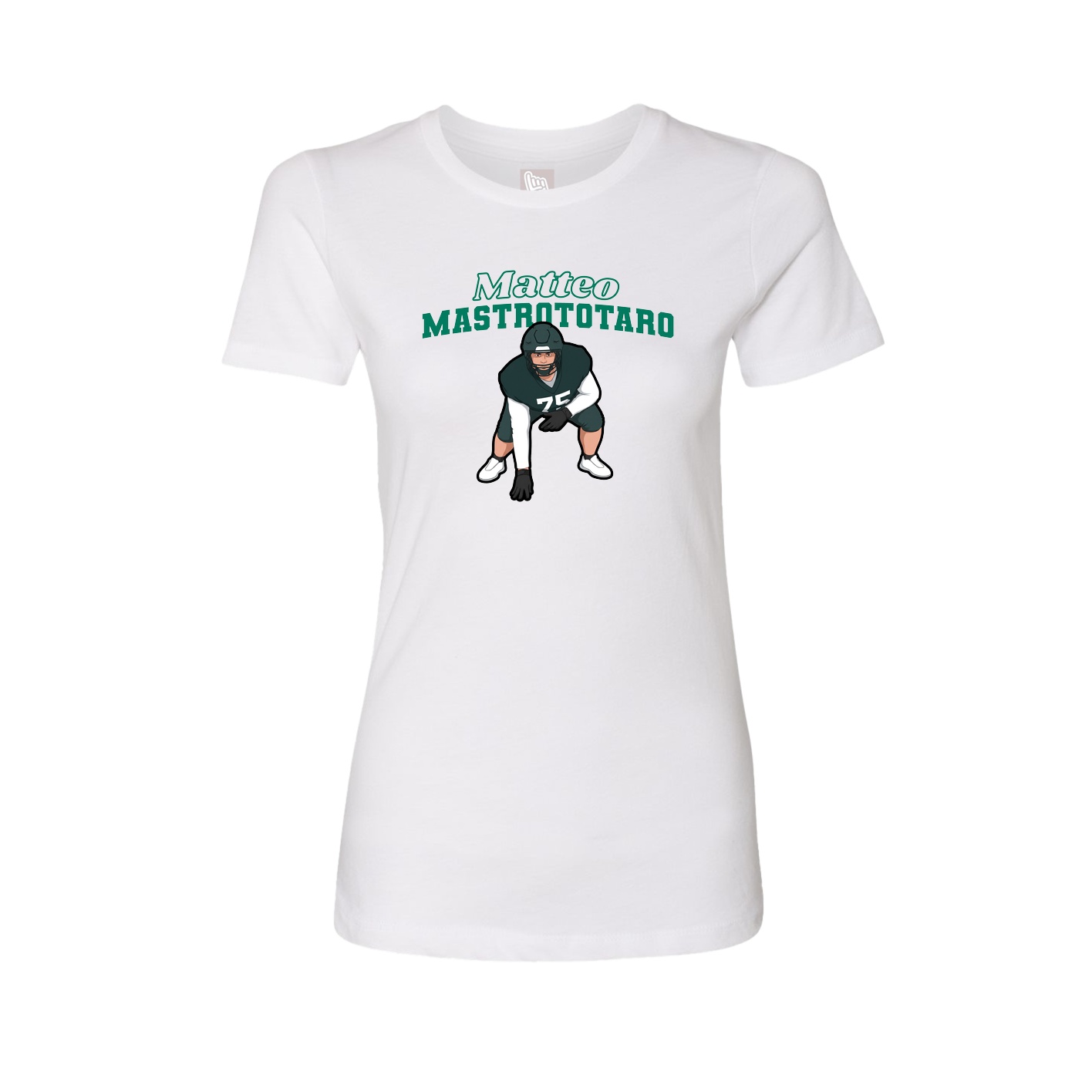 Fitted Women's Tee — Name Arch in White