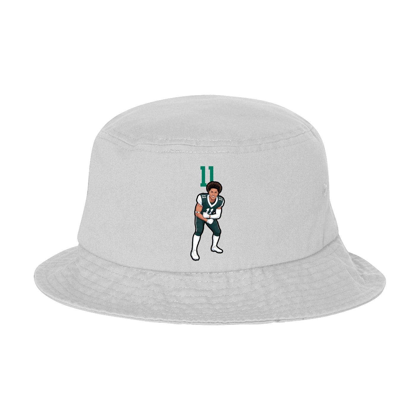 Bucket Cap — Number Top in White