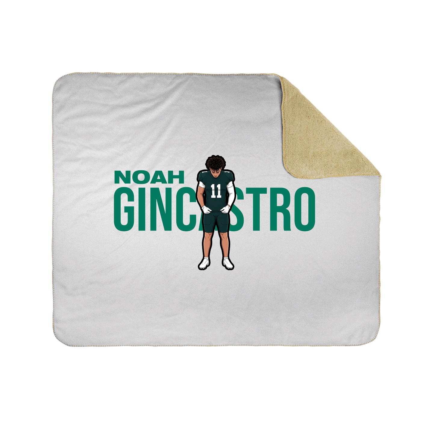 Throw Blanket — Player Name in White