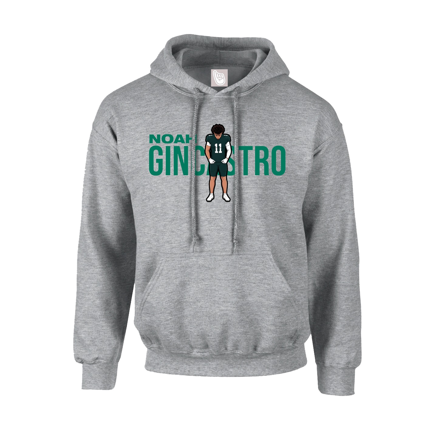 Hoodie — Player Name in Grey
