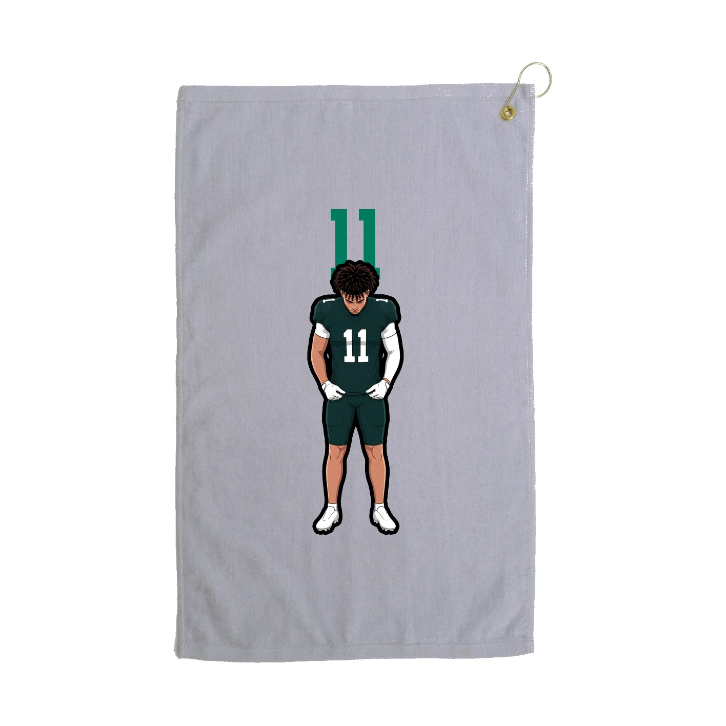 Golf Towel — Number Top in Grey