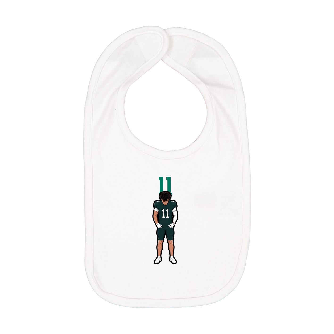 Infant Bib — Number Top in White