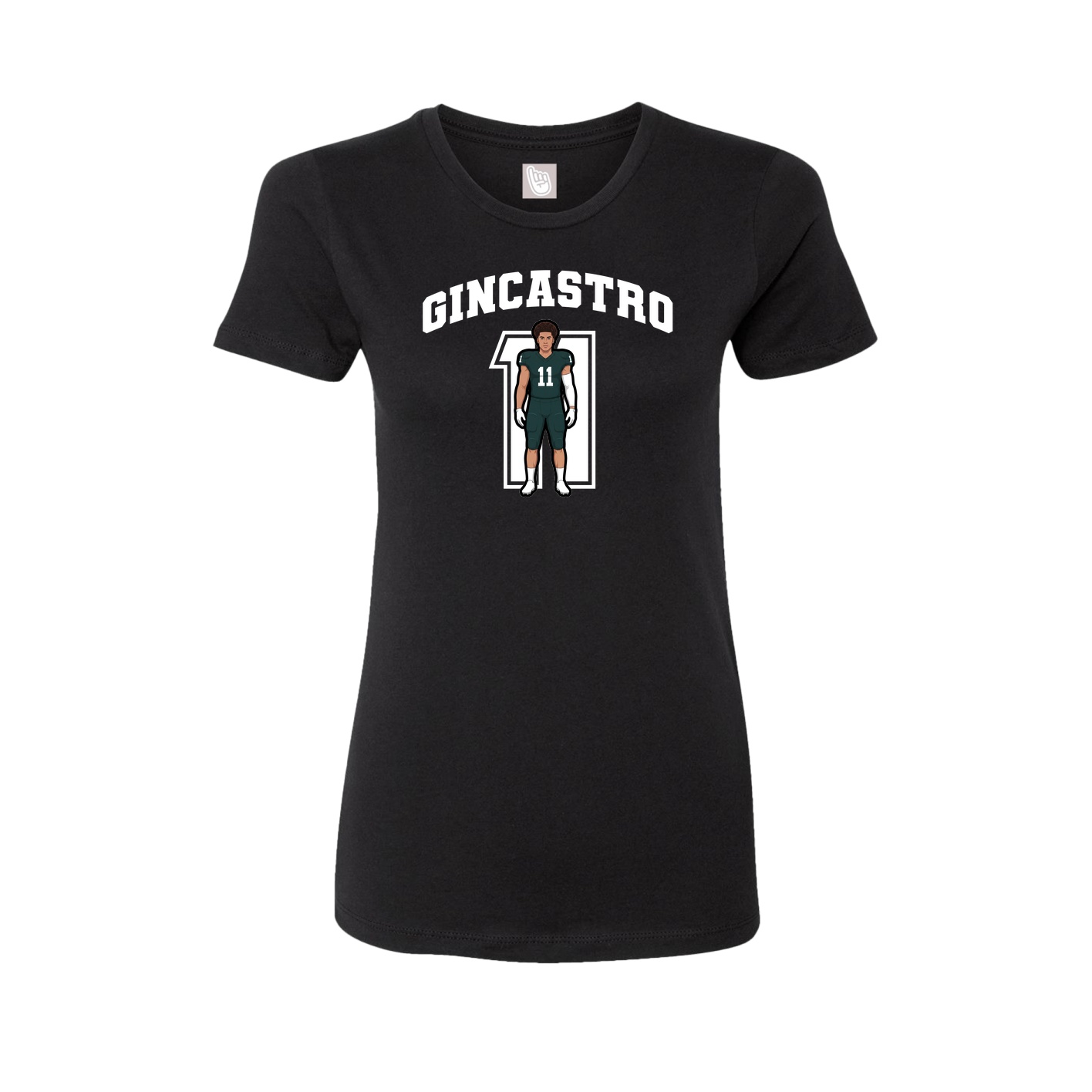 Fitted Women's Tee — Number in Black