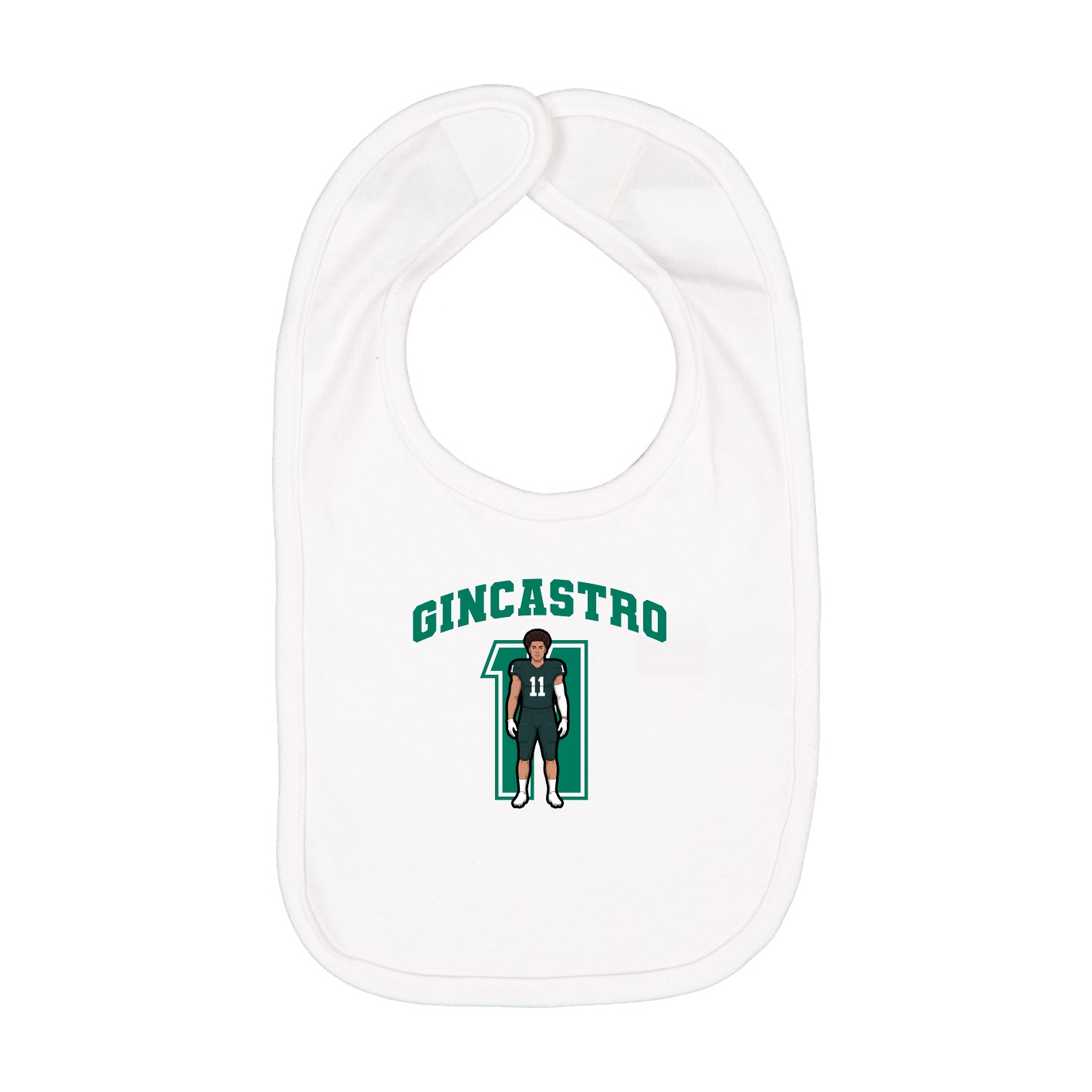 Infant Bib — Number in White