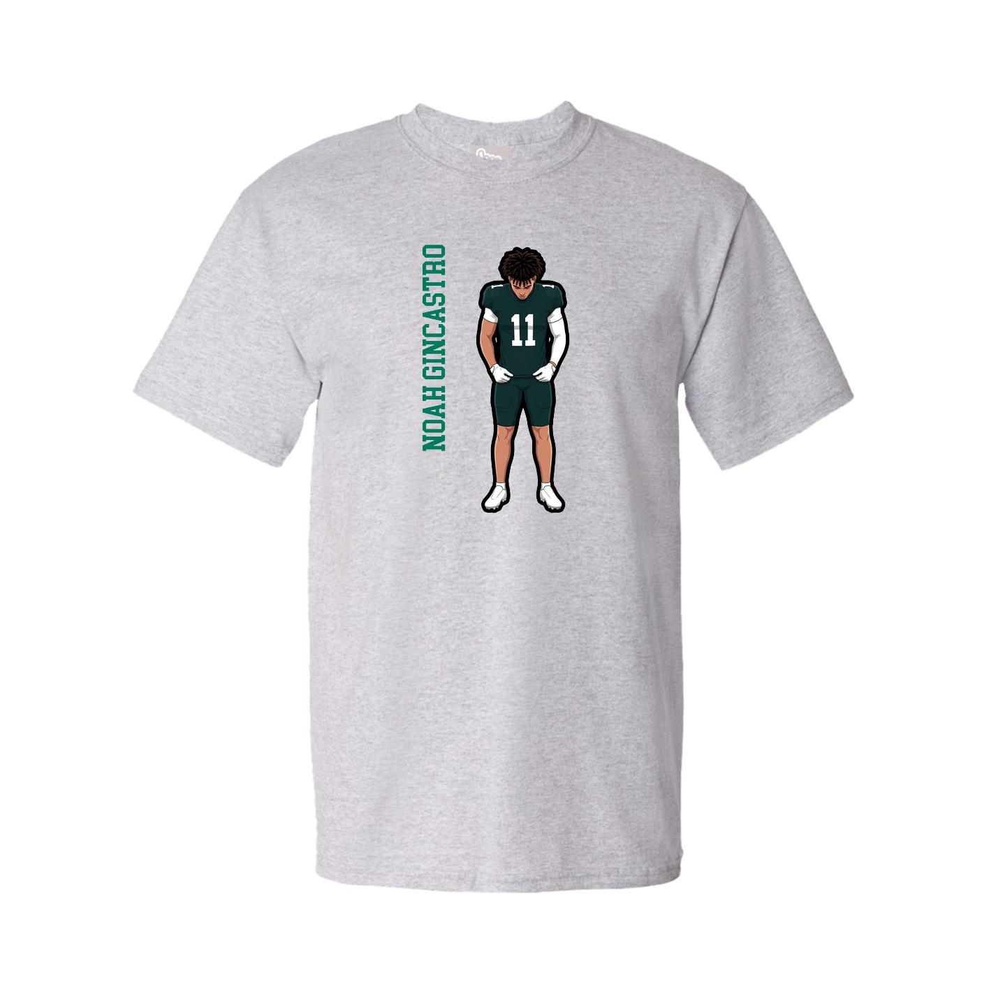 Tee — Name Vertical in Grey