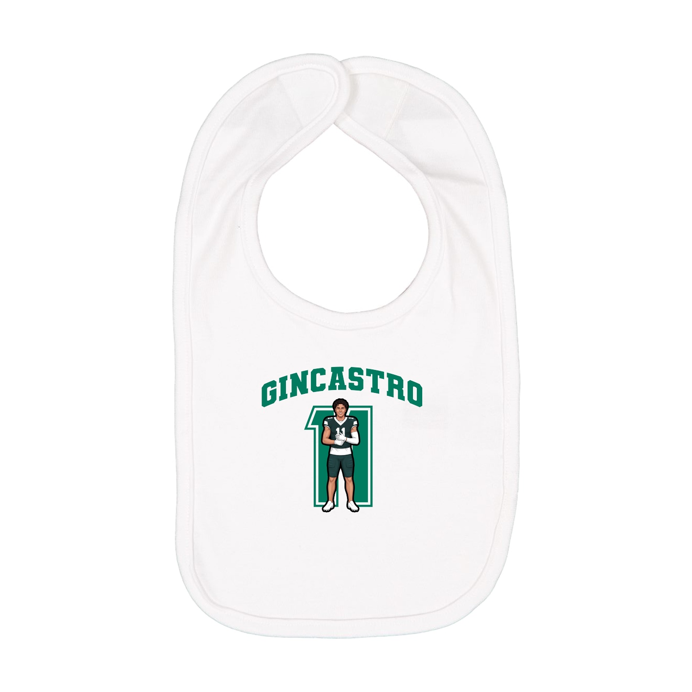 Infant Bib — Number in White