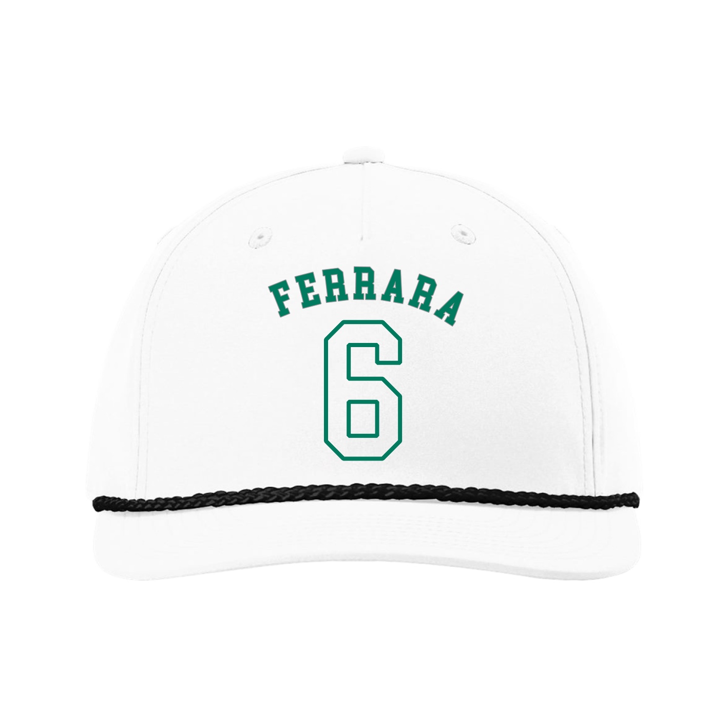 Five-Panel Classic Rope Cap — Shirsey Arch in White