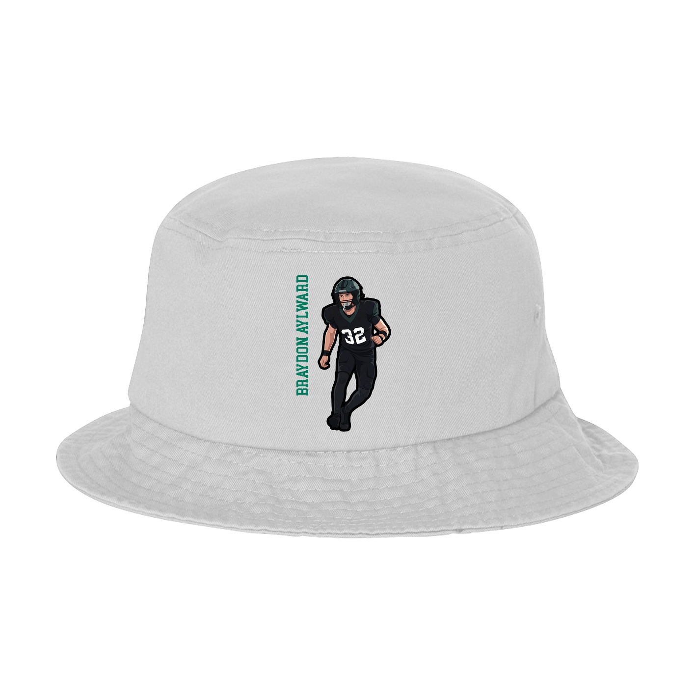 Bucket Cap — Name Vertical in White