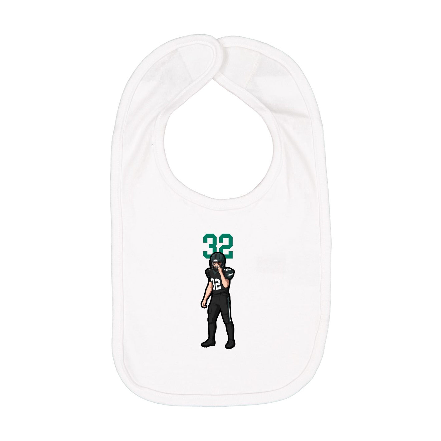 Infant Bib — Number Top in White