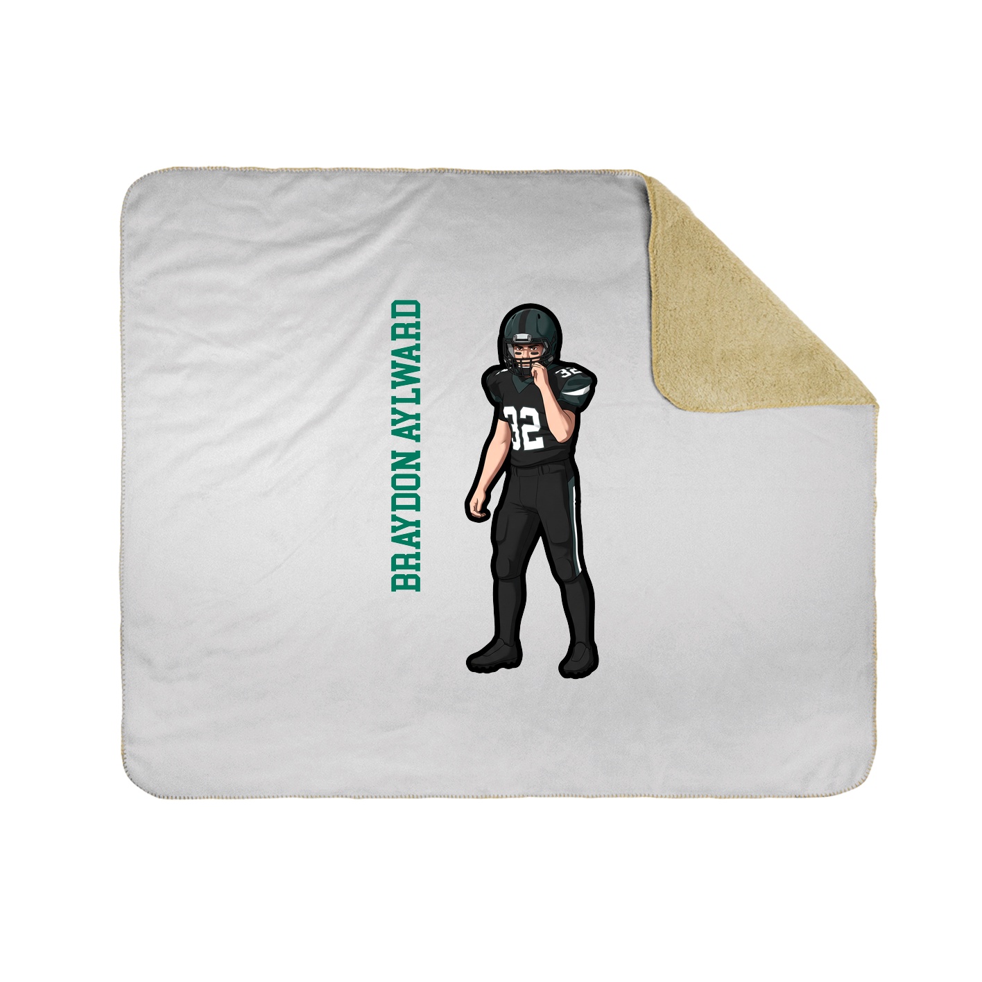 Throw Blanket — Name Vertical in White