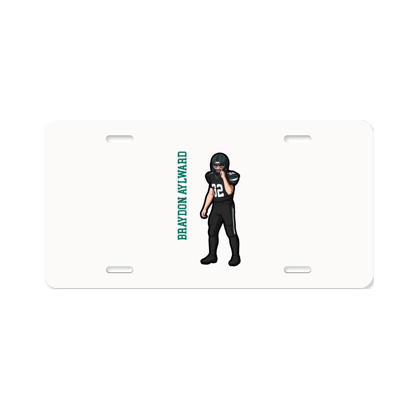 License Plate — Name Vertical in Classic