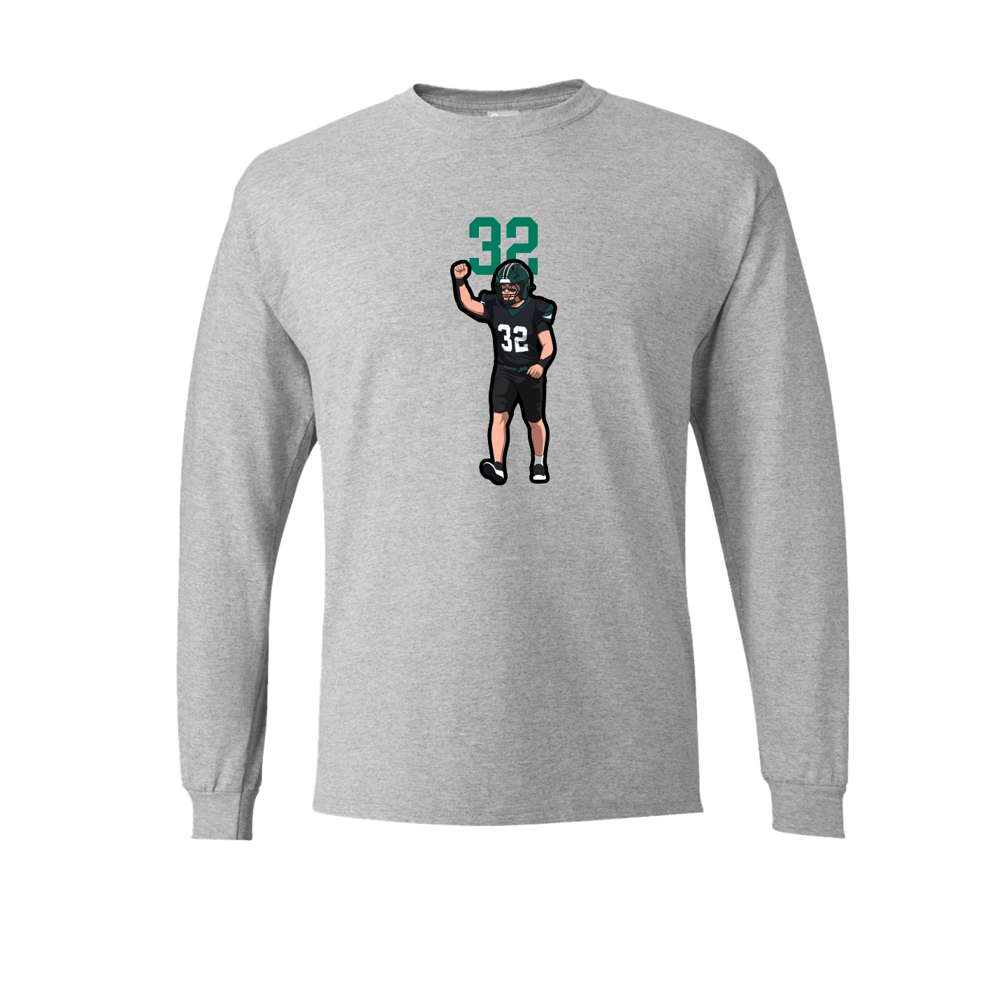 Long Sleeve Tee — Number Top in Grey