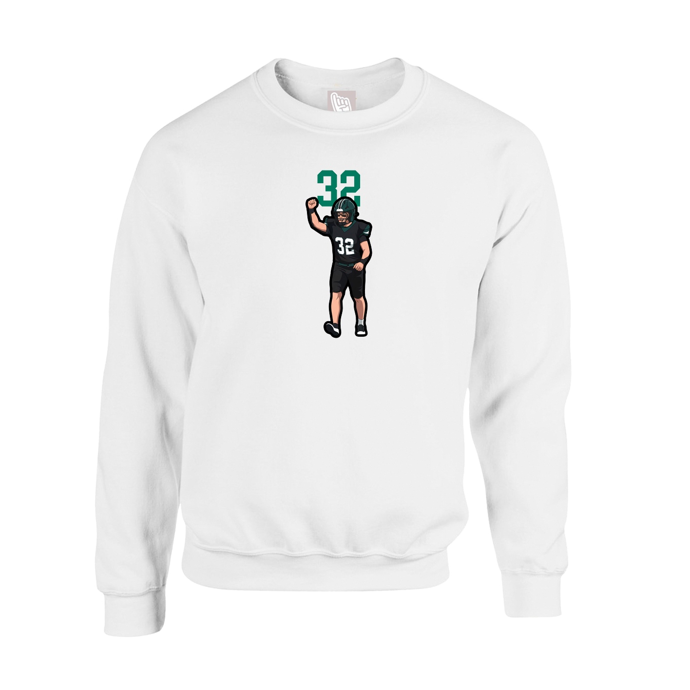 Fleece Crew — Number Top in White