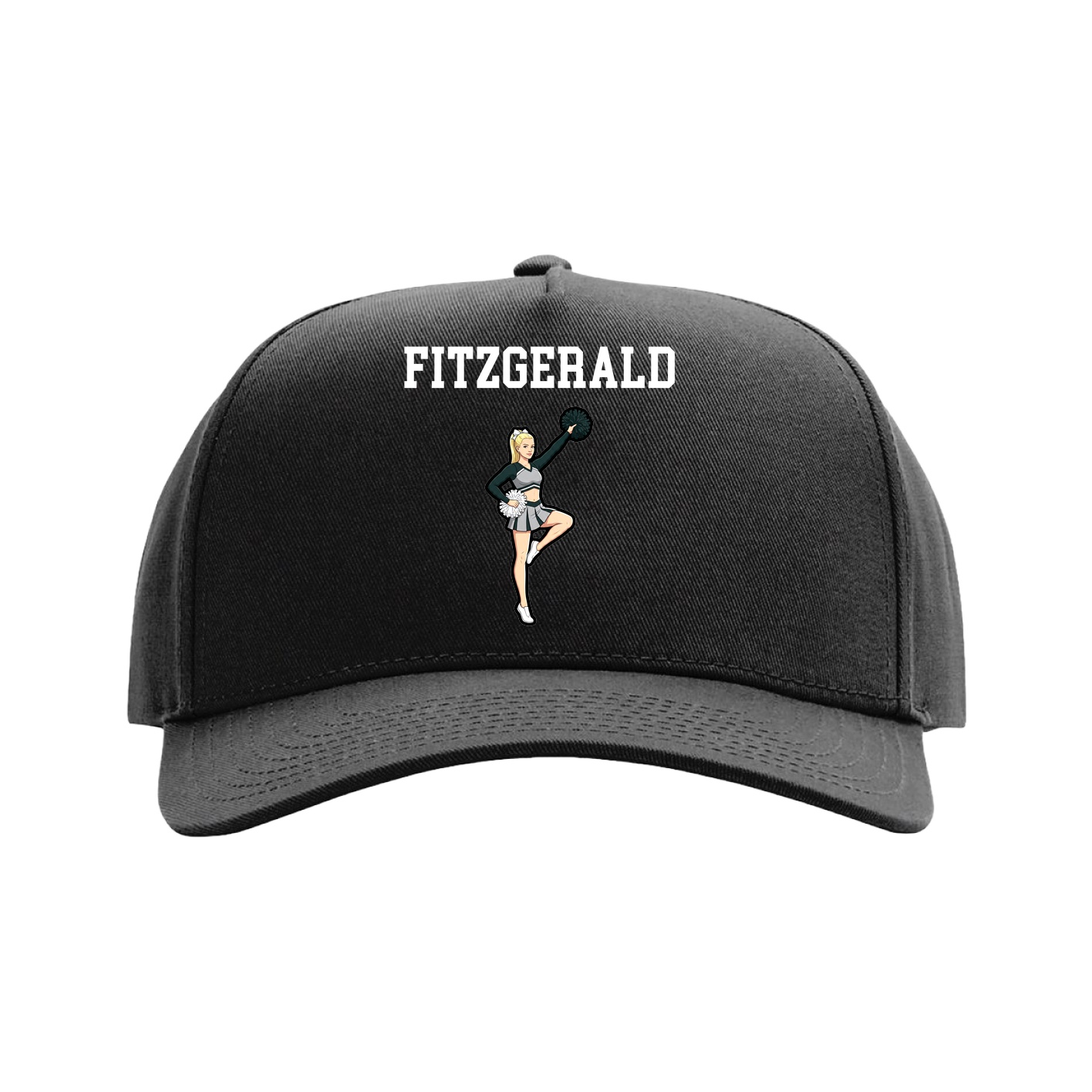 Full Fabric Five-Panel Champ Cap — Shirsey in Black