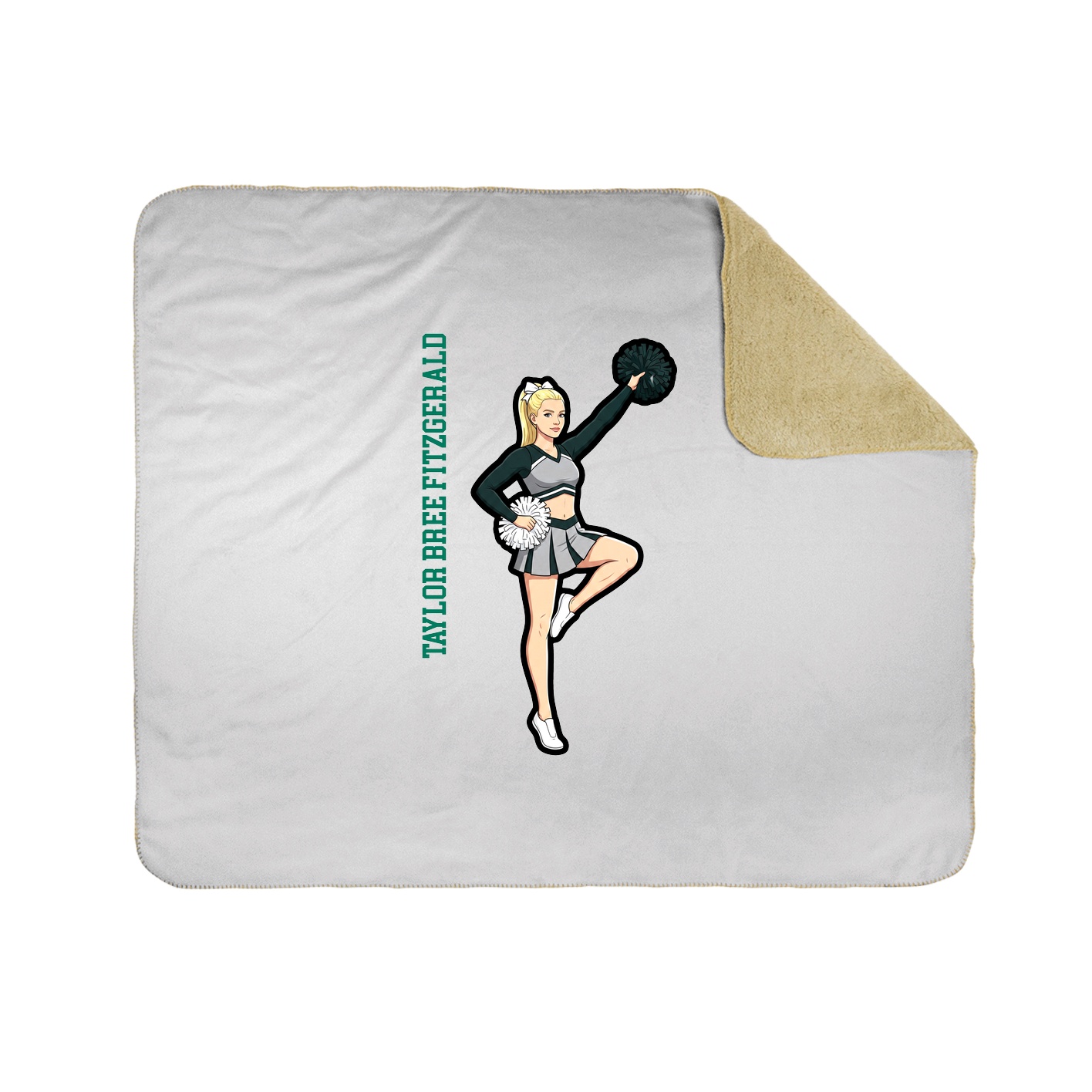 Throw Blanket — Name Vertical in White