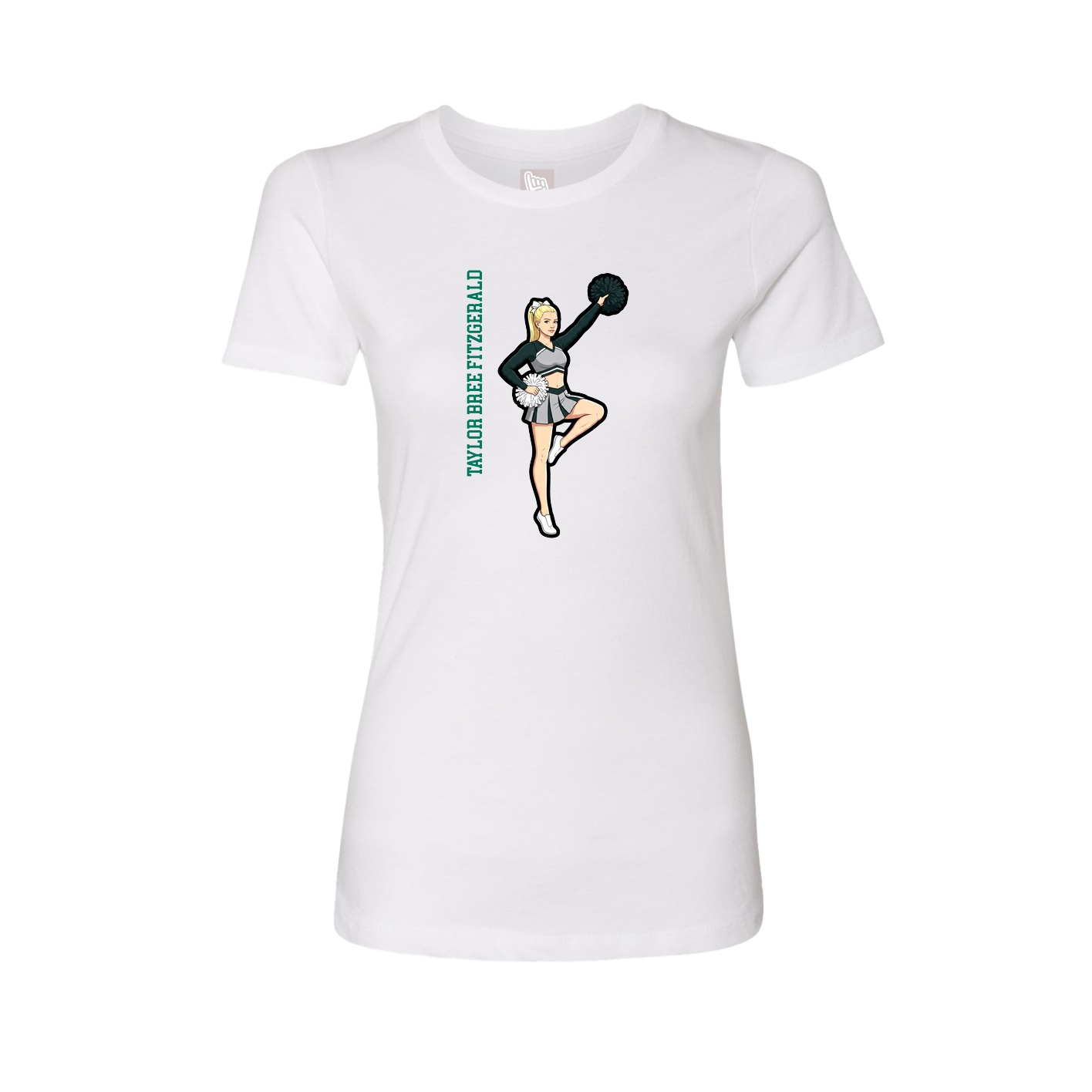 Womens Tee — Name Vertical in White