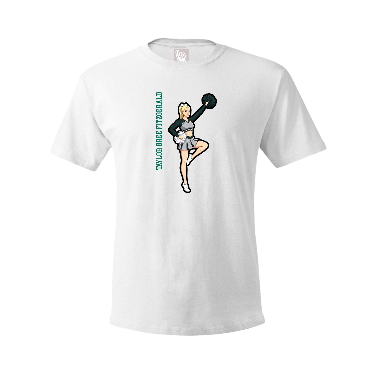 Youth Tee — Name Vertical in White