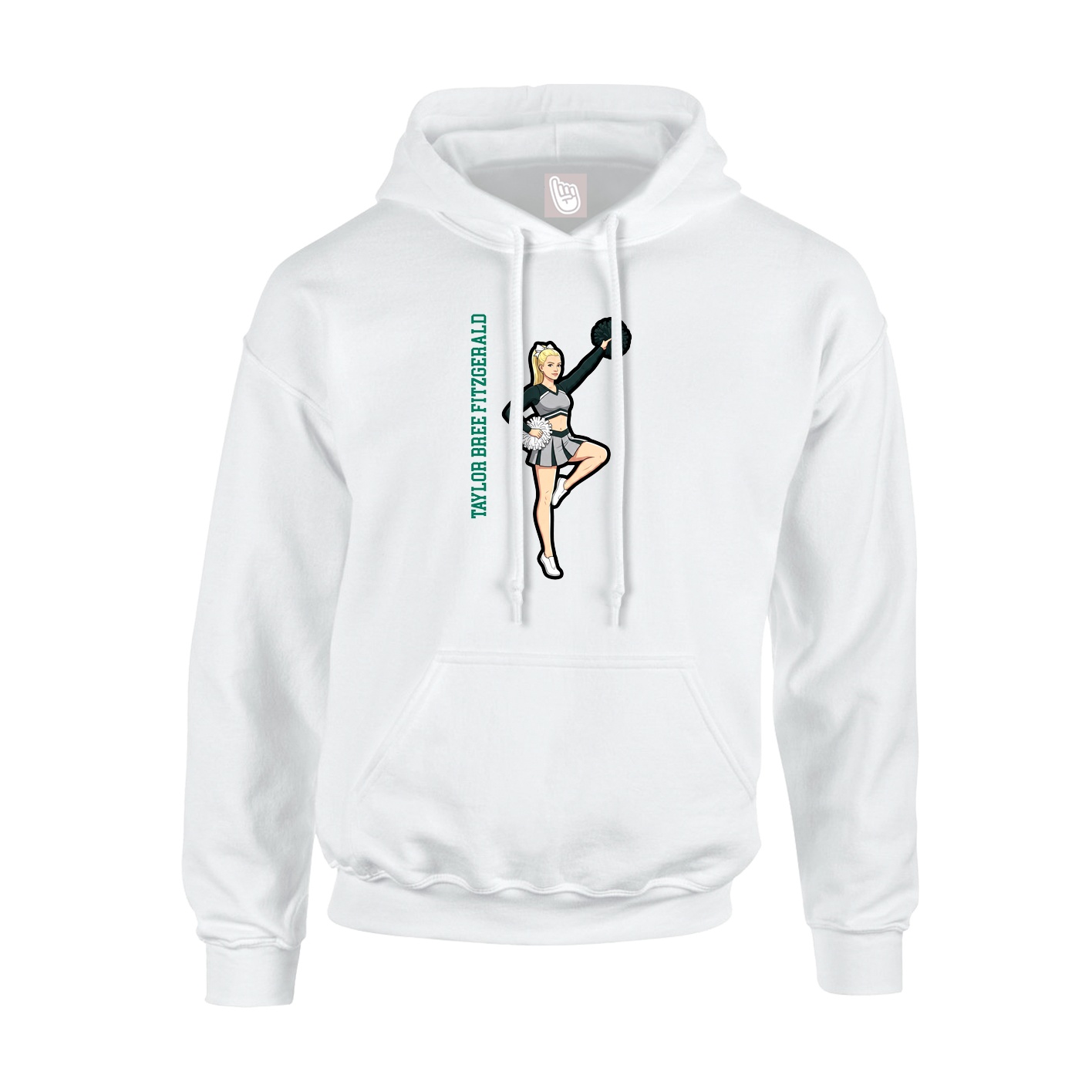 Hoodie — Name Vertical in White