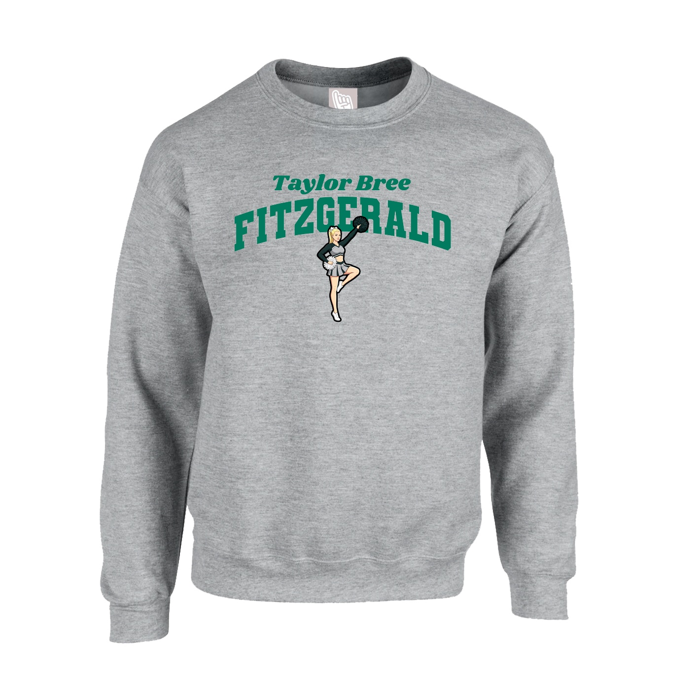 Fleece Crew — Signature Arch in Grey