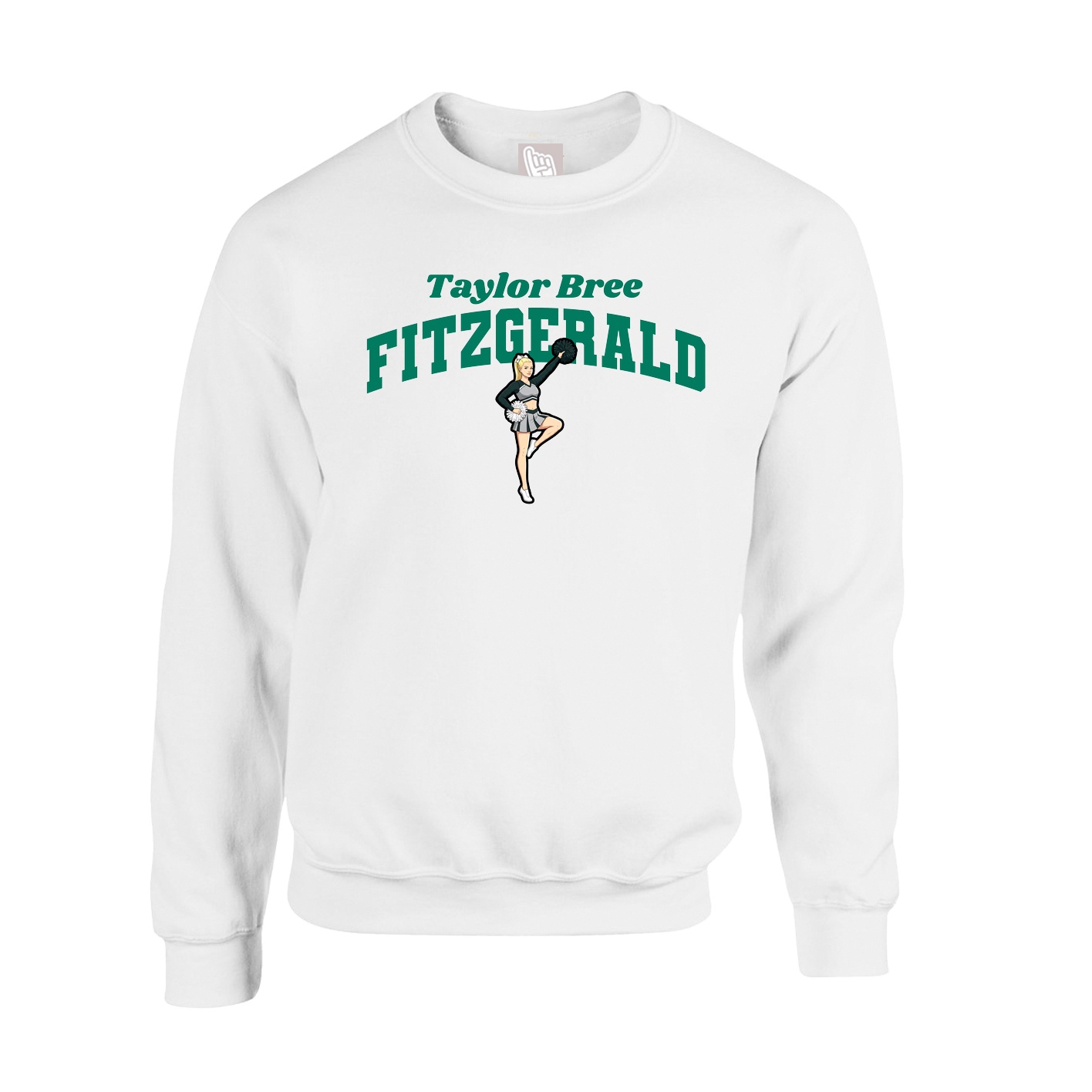 Fleece Crew — Signature Arch in White