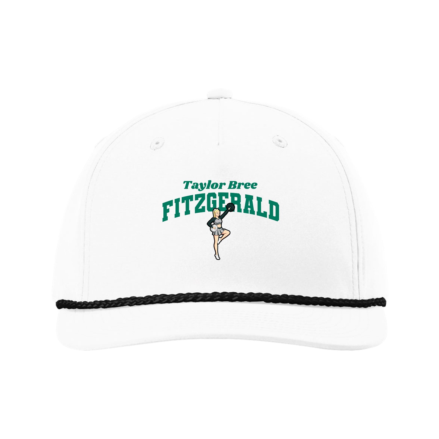 Five-Panel Classic Rope Cap — Signature Arch in White