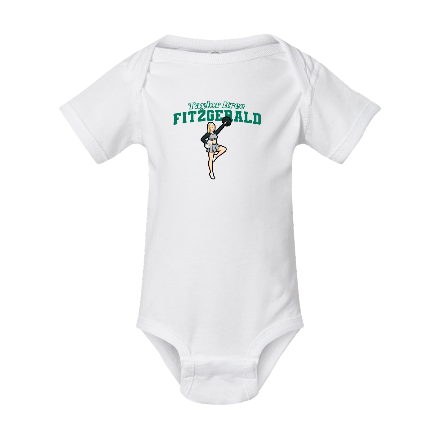 Baby Onesie — Name Arch in White