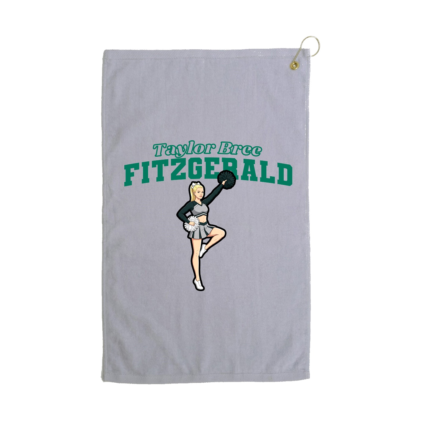 Golf Towel — Name Arch in Grey