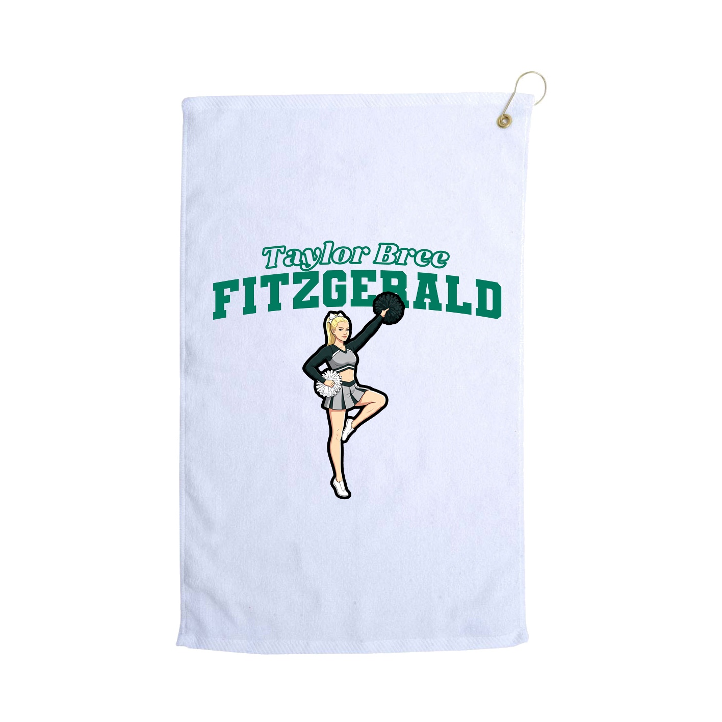 Golf Towel — Name Arch in White