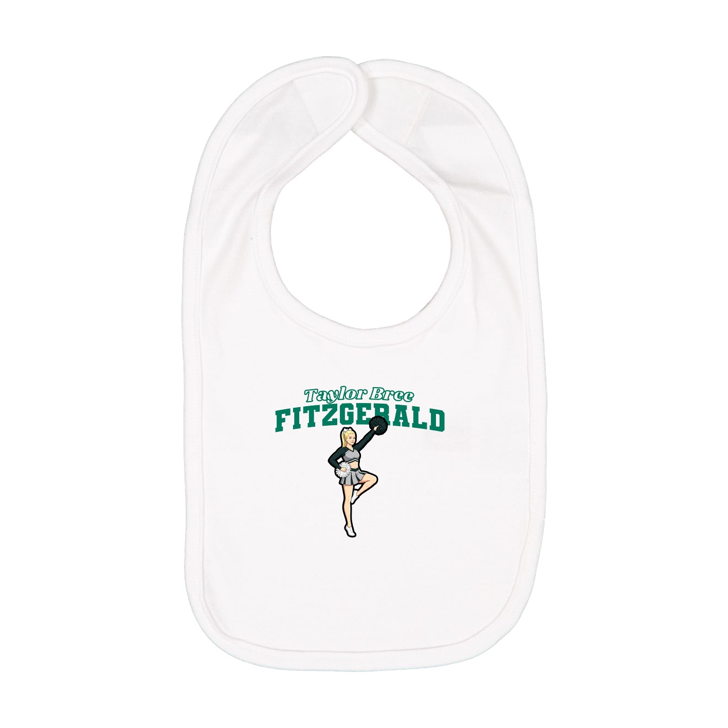 Infant Bib — Name Arch in White