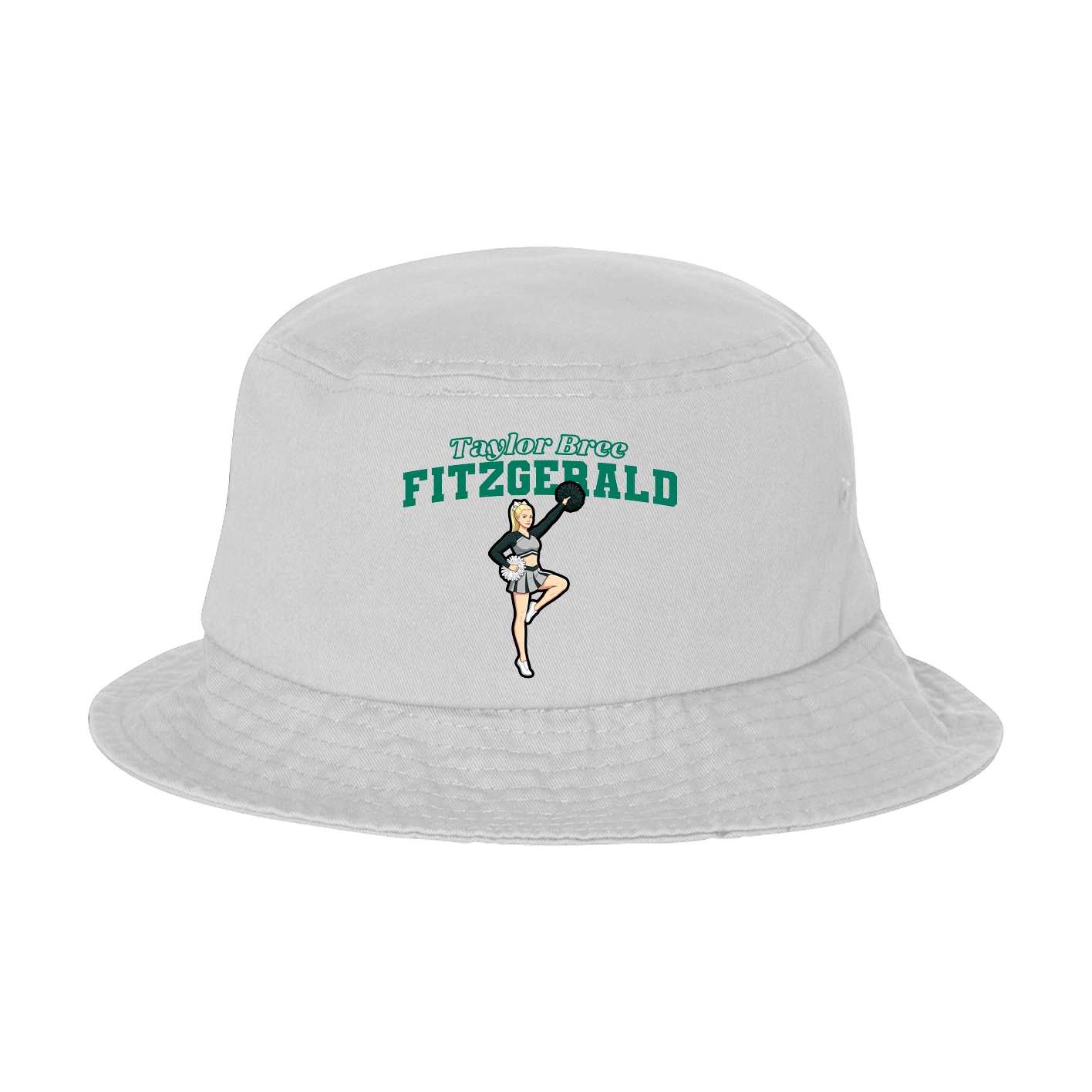Bucket Cap — Name Arch in White