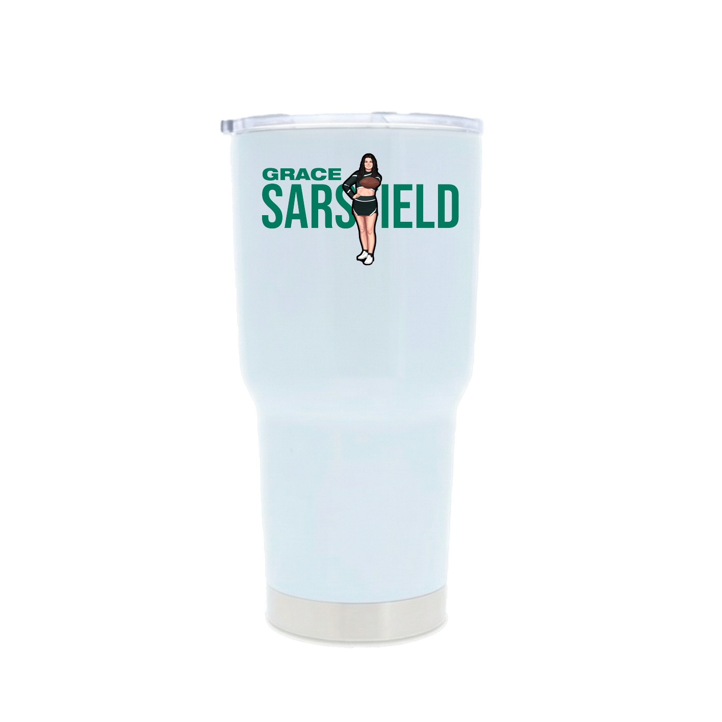30oz Stainless Steel Tumbler — Player Name in White