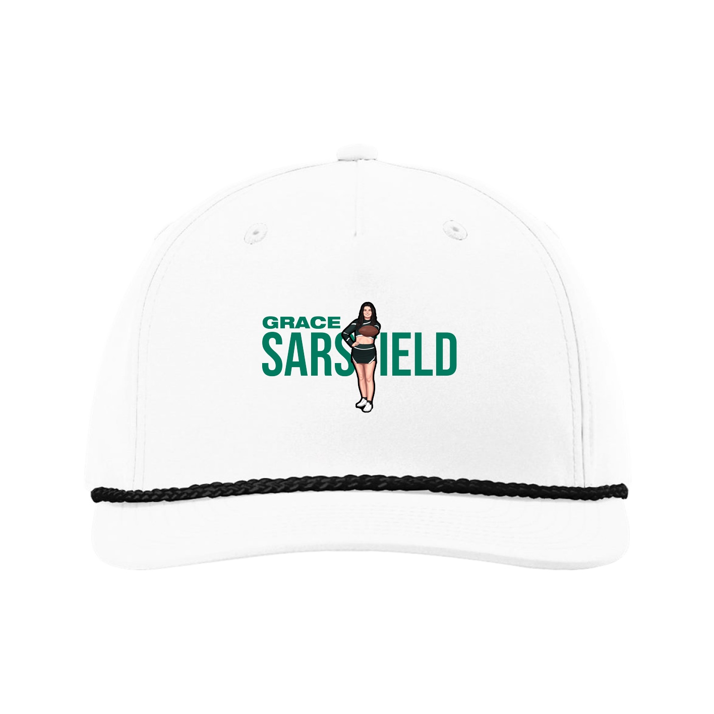 Five-Panel Classic Rope Cap — Player Name in White