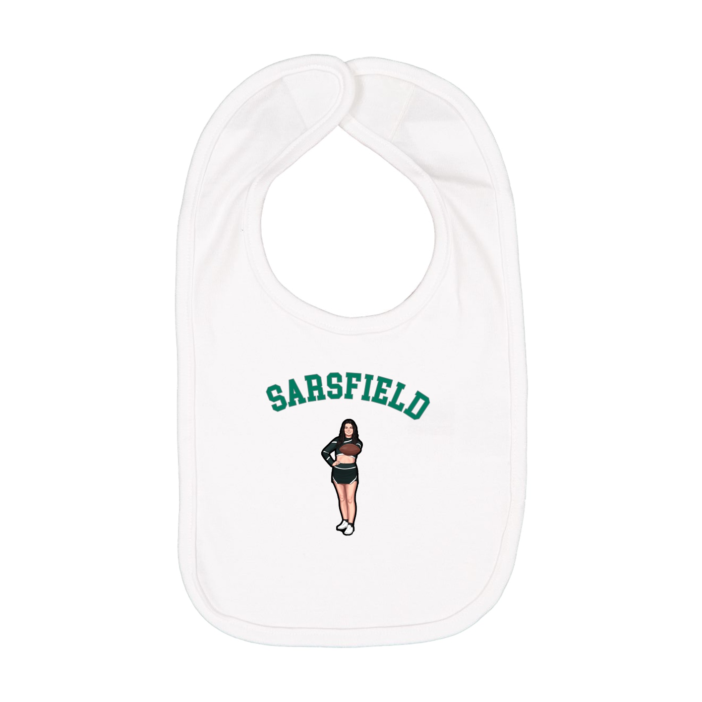 Infant Bib — Shirsey Arch in White