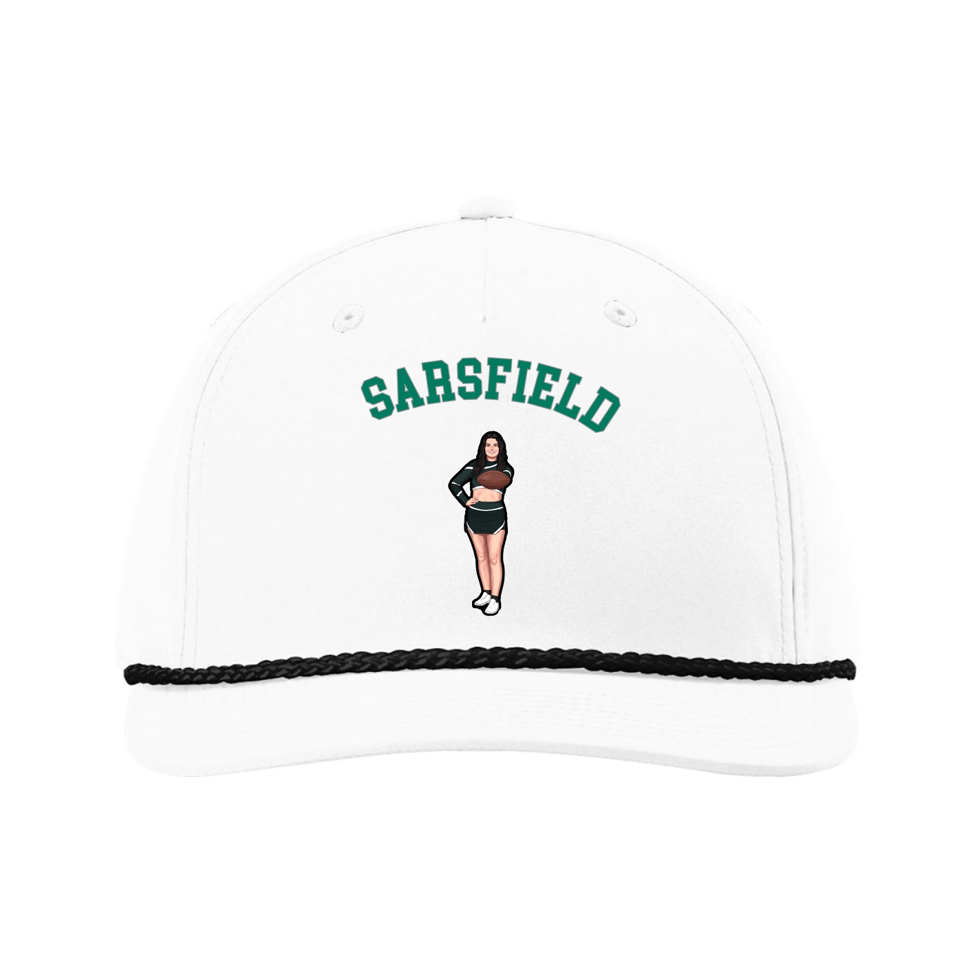 Five-Panel Classic Rope Cap — Shirsey Arch in White