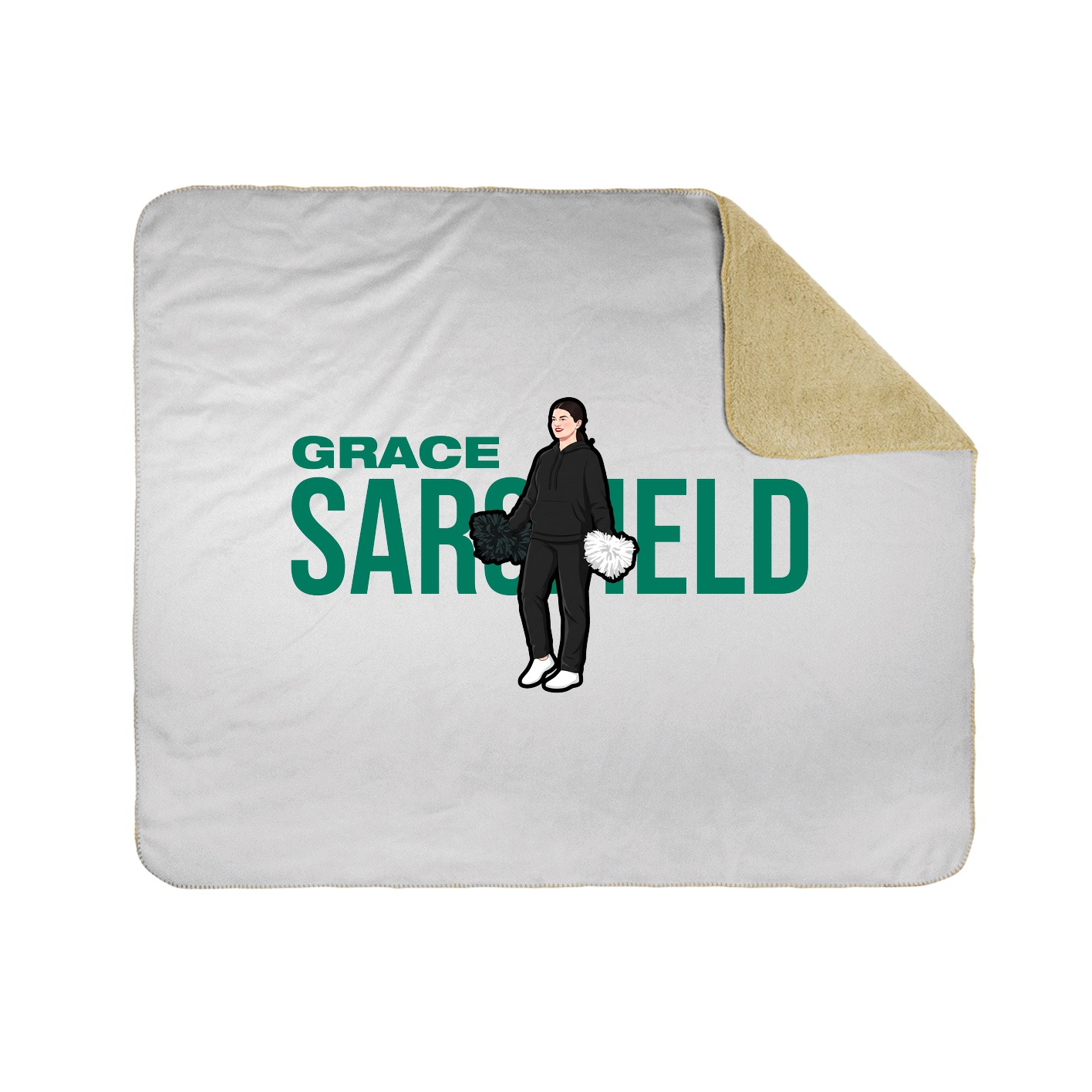Throw Blanket — Player Name in White