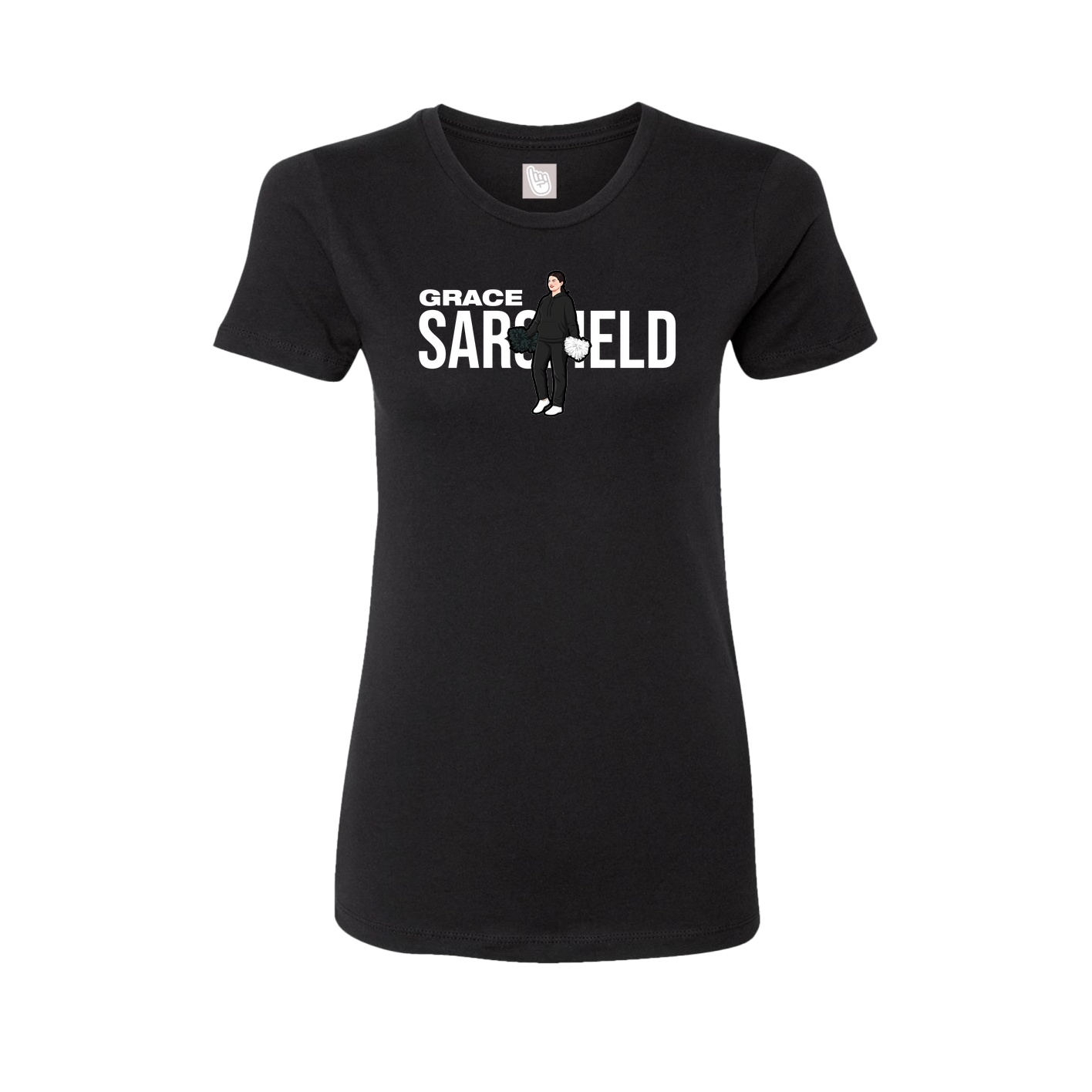Fitted Women's Tee — Player Name in Black
